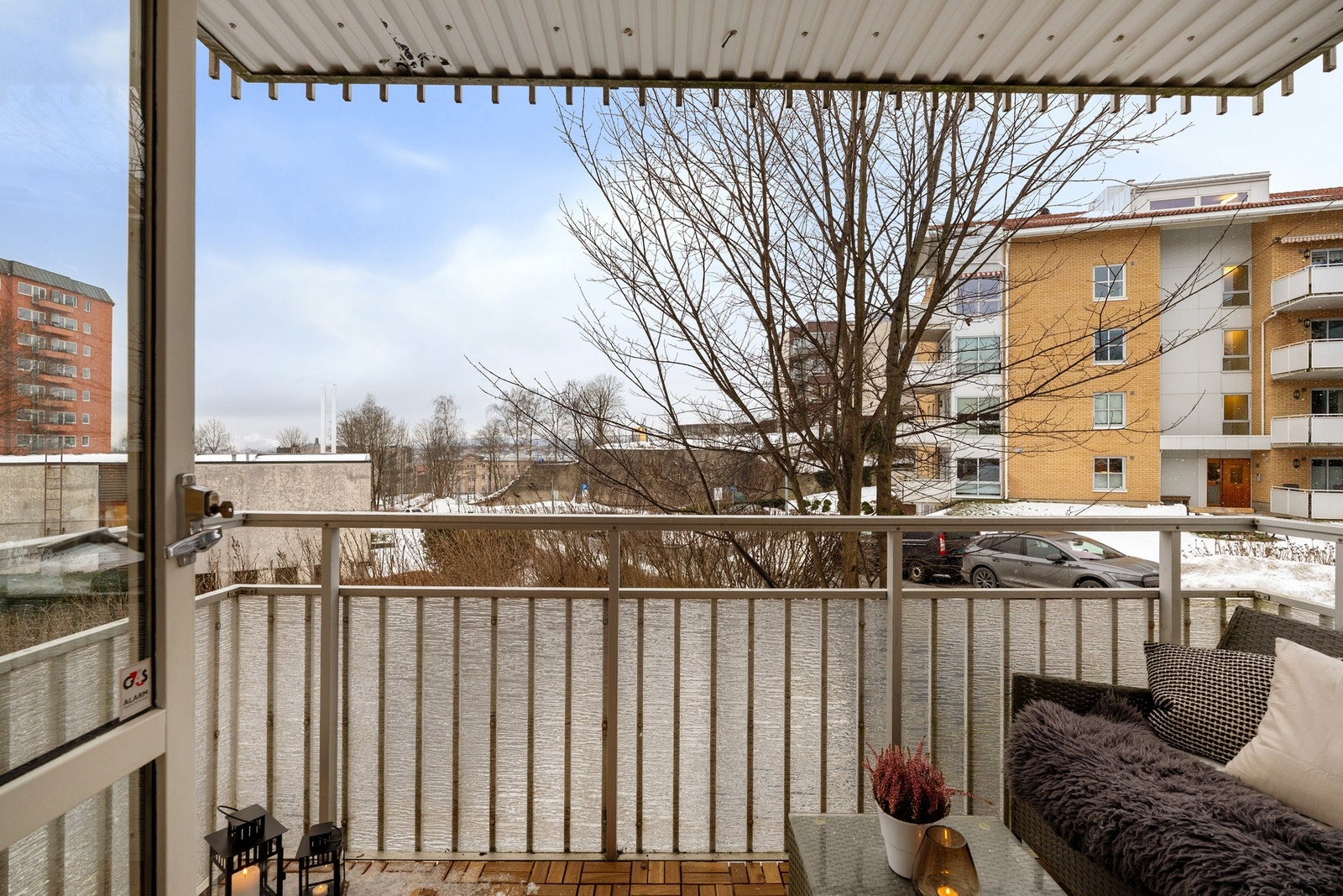 Balkongen har et areal på 6 kvm. Galleribilde