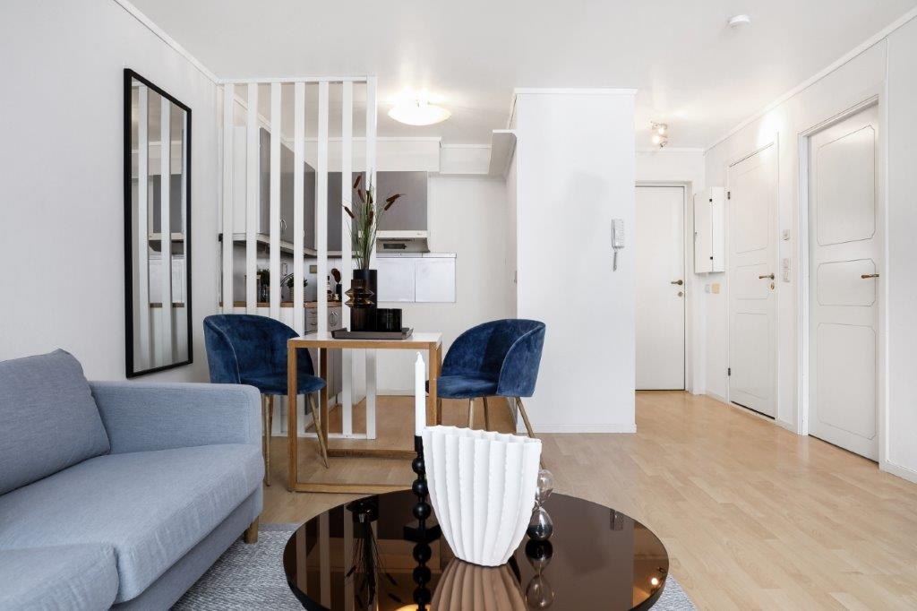 Stue med åpen kjøkkenløsning Galleribilde