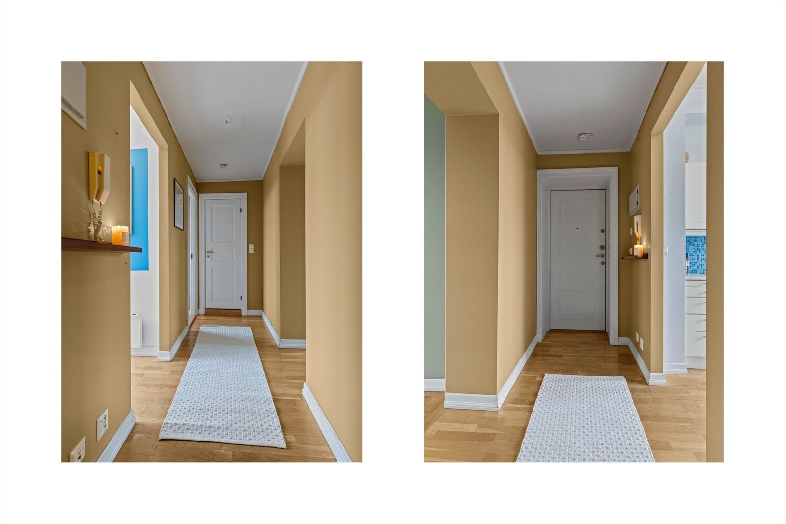 God plass til oppheng av yttertøy og oppbevaring av sko i entréen. Galleribilde