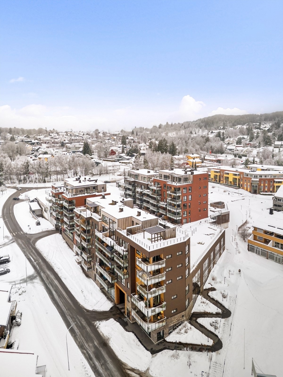 Flotte fellesarealer som er skjermet fra bakkeplan og kun tilgang for beboere tilknyttet Konnerud senter Panorama. Galleribilde