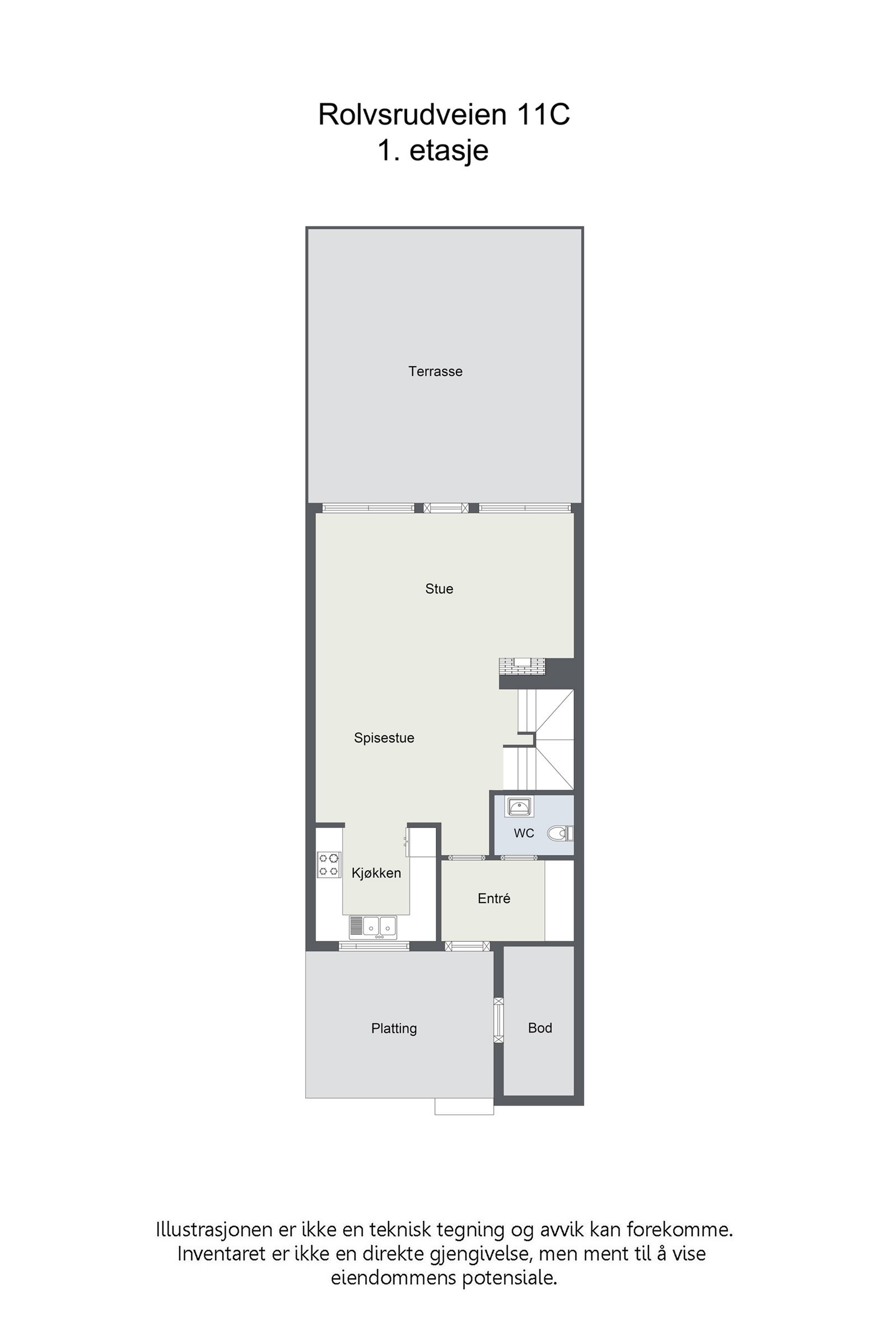 Plantegning 1. etasje. Galleribilde