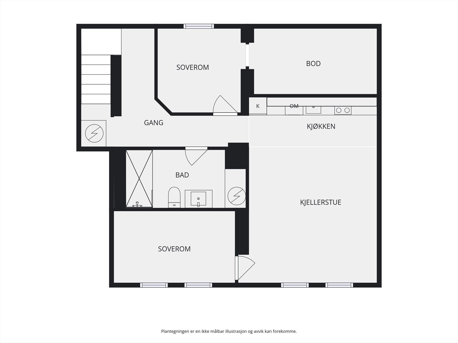 Plantegning kjeller. Galleribilde