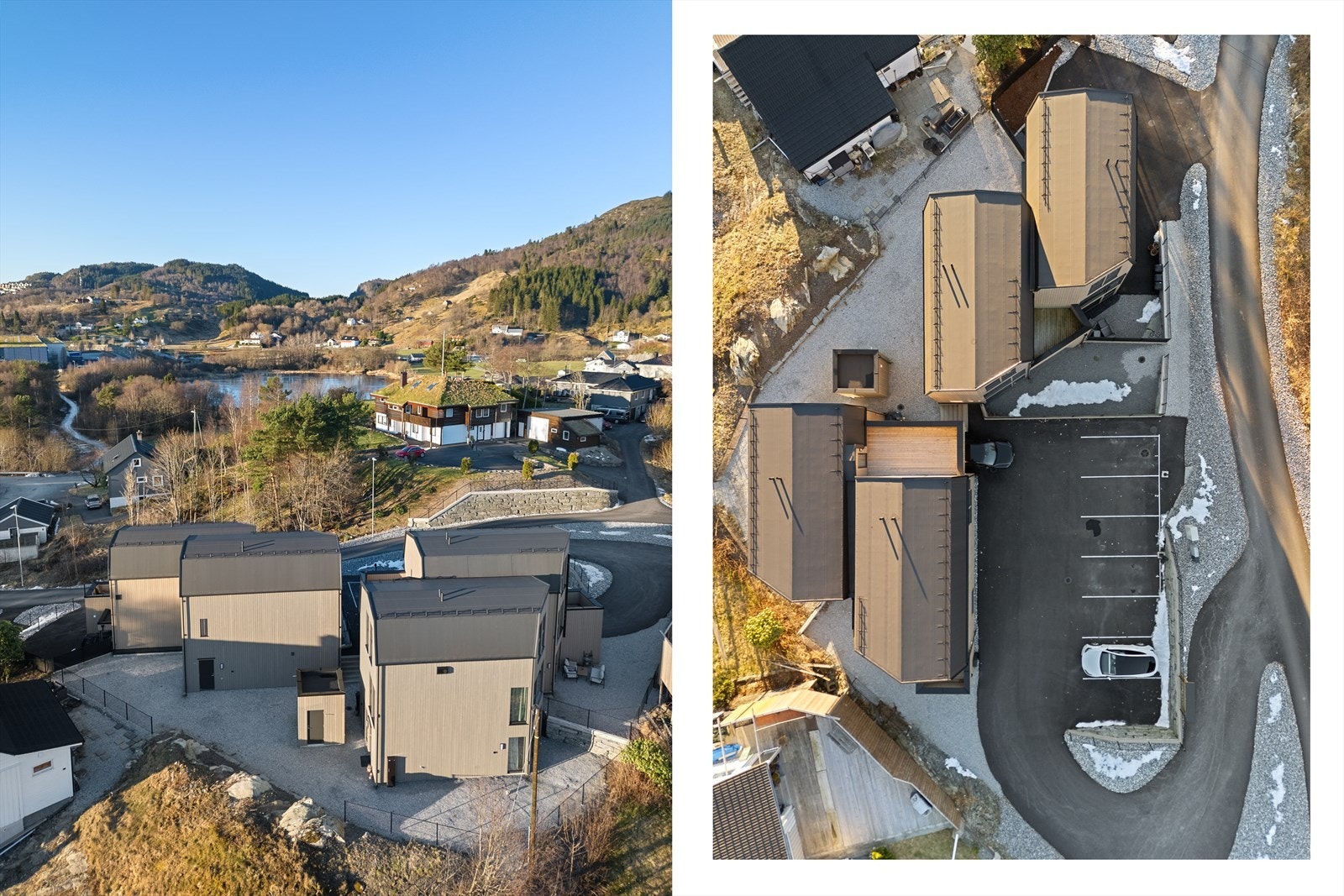 I umiddelbar nærhet finner man barne- og ungdomsskole, barnehager, lekeplass og idrettshall. Galleribilde