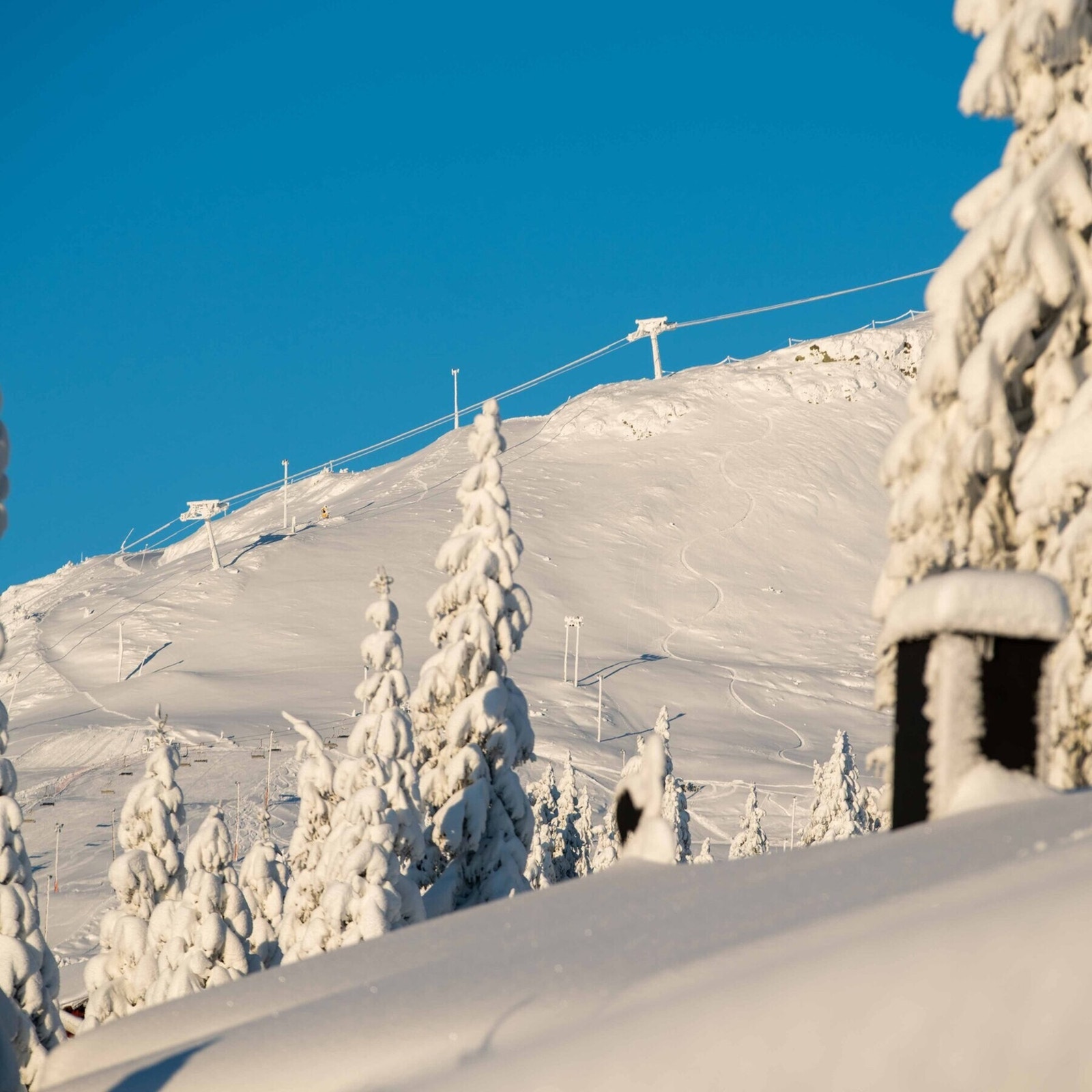 En fin vinterdag med bilde opp mot Skeikampen. Galleribilde