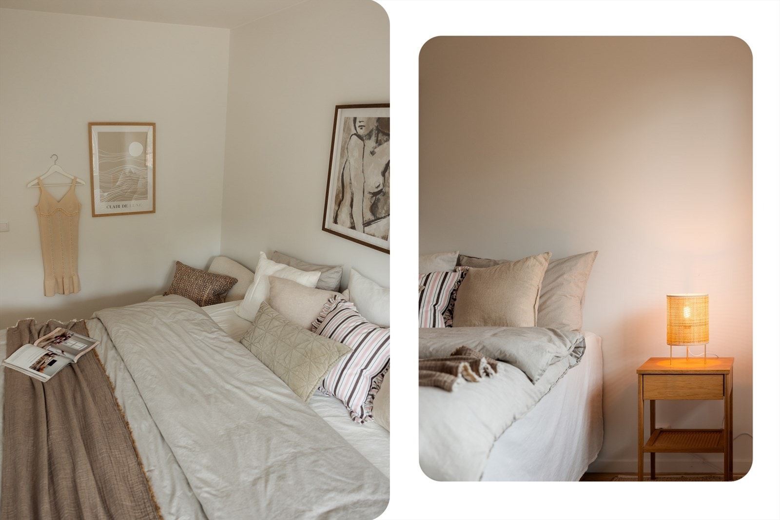 Hovedsoverommet kan enkelt innredes med dobbeltseng og tilhørende møblement som nattbord og kommode Galleribilde