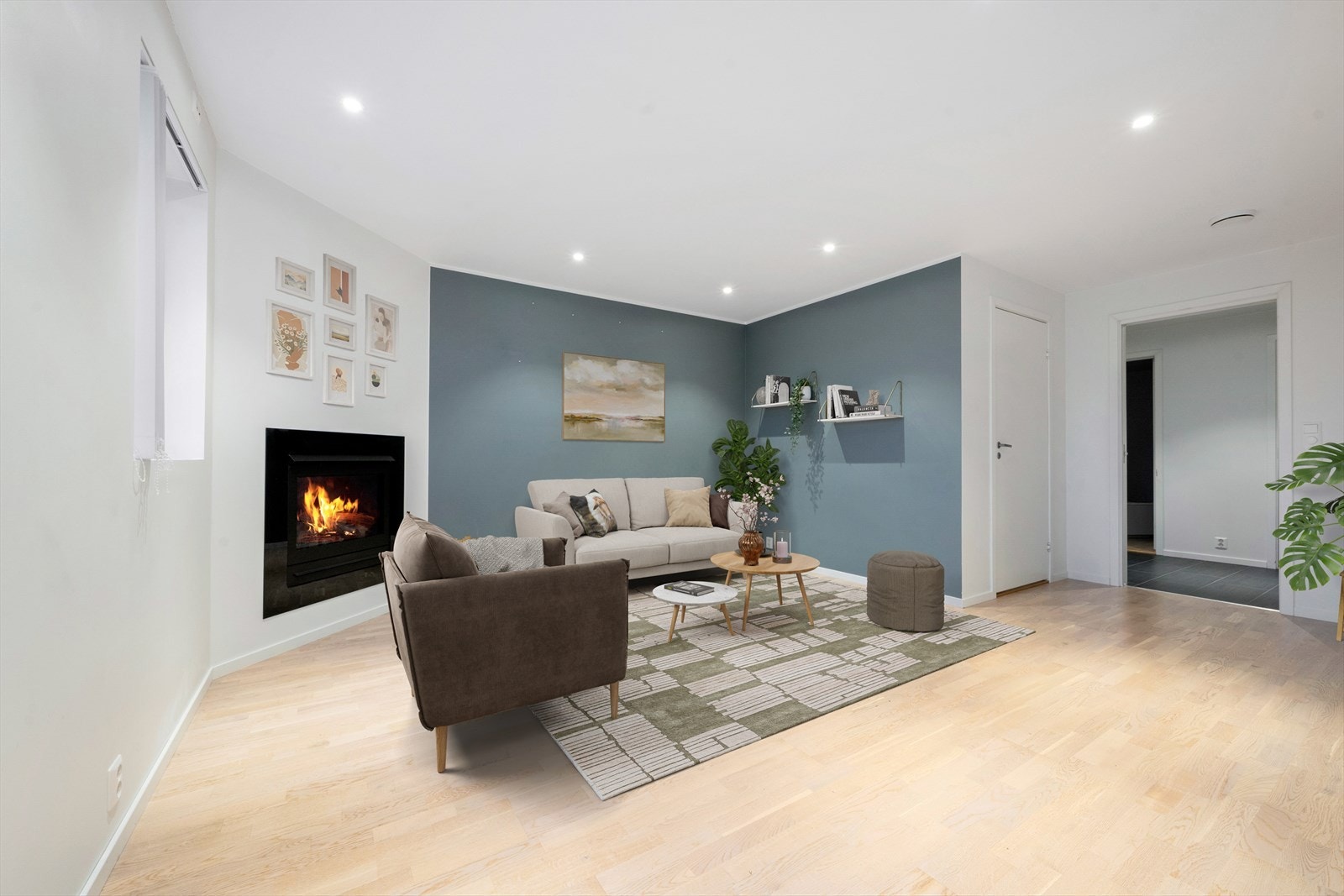 Stue med gasspeis Galleribilde