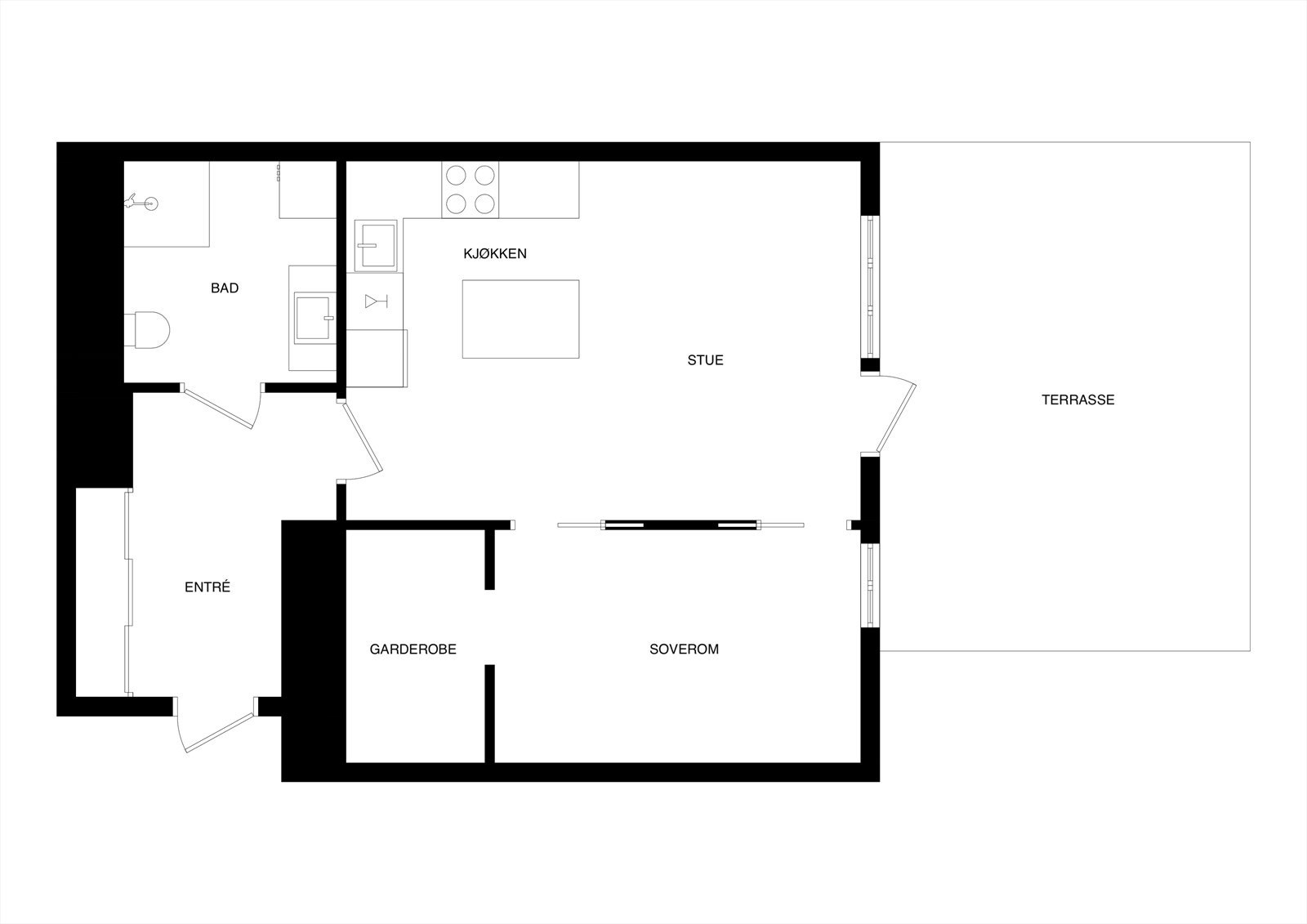 Plantegning 1. etasje Galleribilde