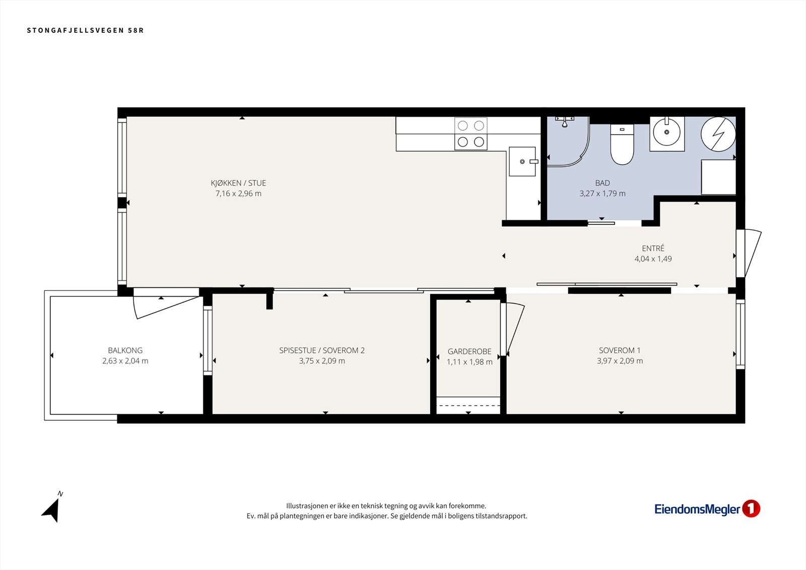 Leiligheten har en elegant og gjennomgående planløsning med flere rom som har flere bruksområder. Galleribilde