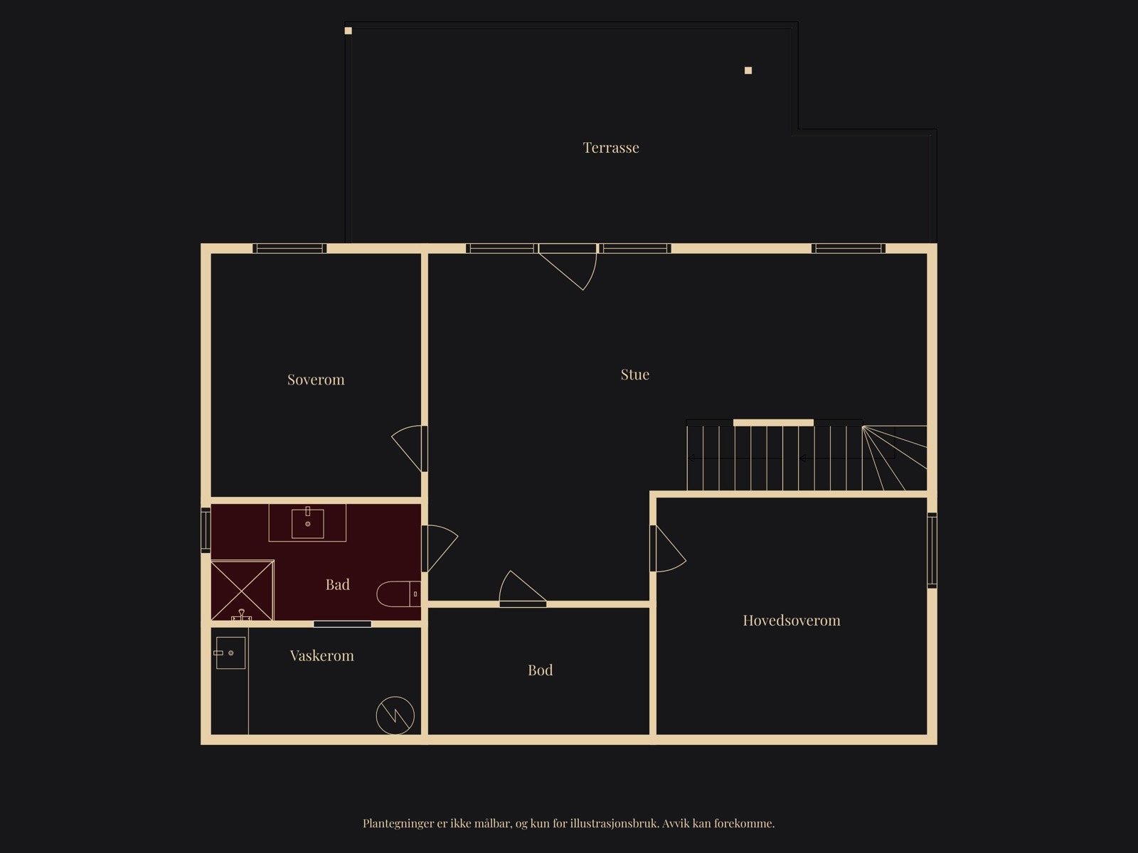 Plantegning underetasje. Galleribilde