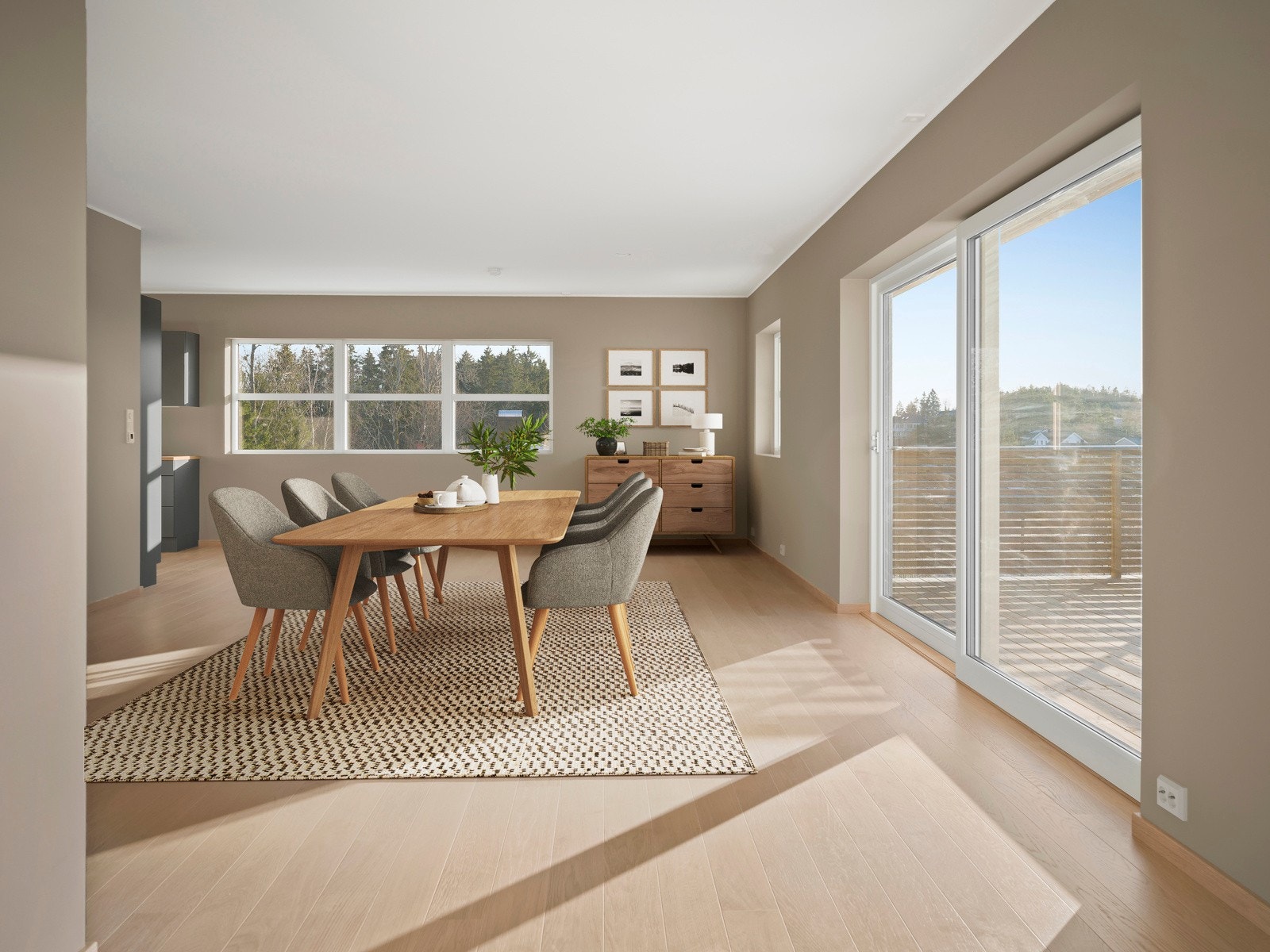 Stuen kan naturlig deles opp i flere soner. Galleribilde