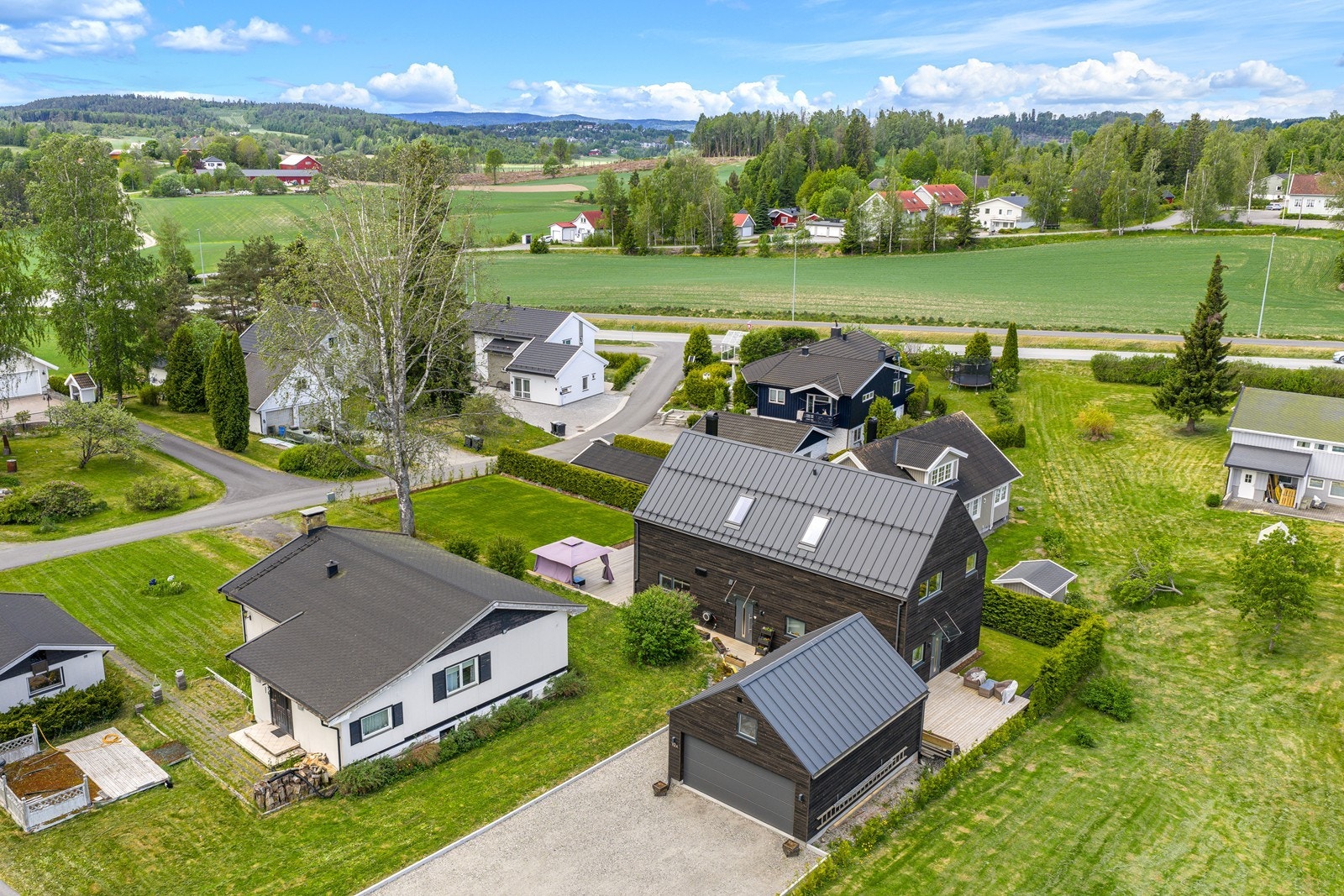 Stilfull enebolig m/hybel og dobbelgarasje fra 2021. Romslig tomt med landlig ro. Kun 30 min fra Oslo. Galleribilde