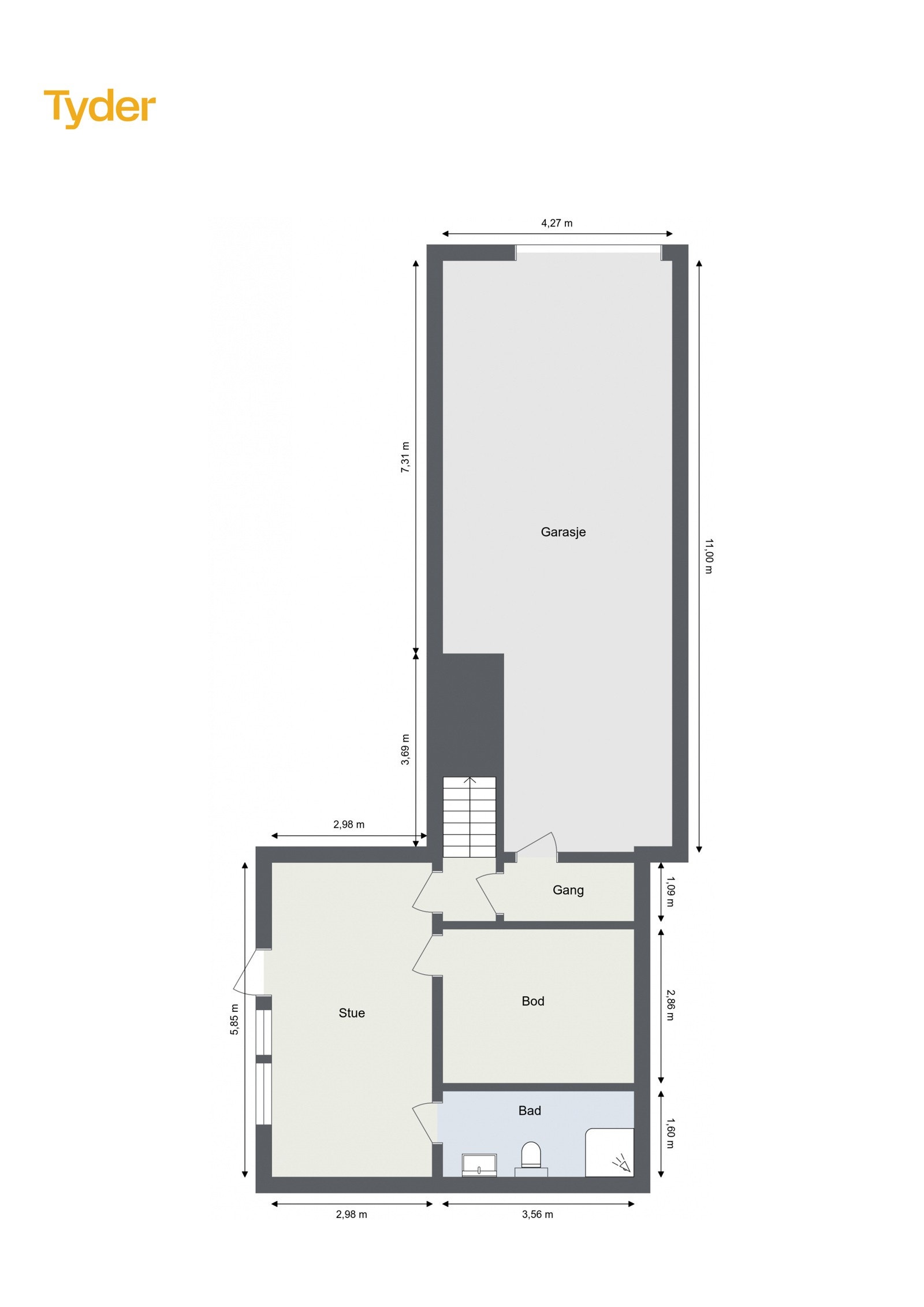Plantegning - Underetasje Galleribilde