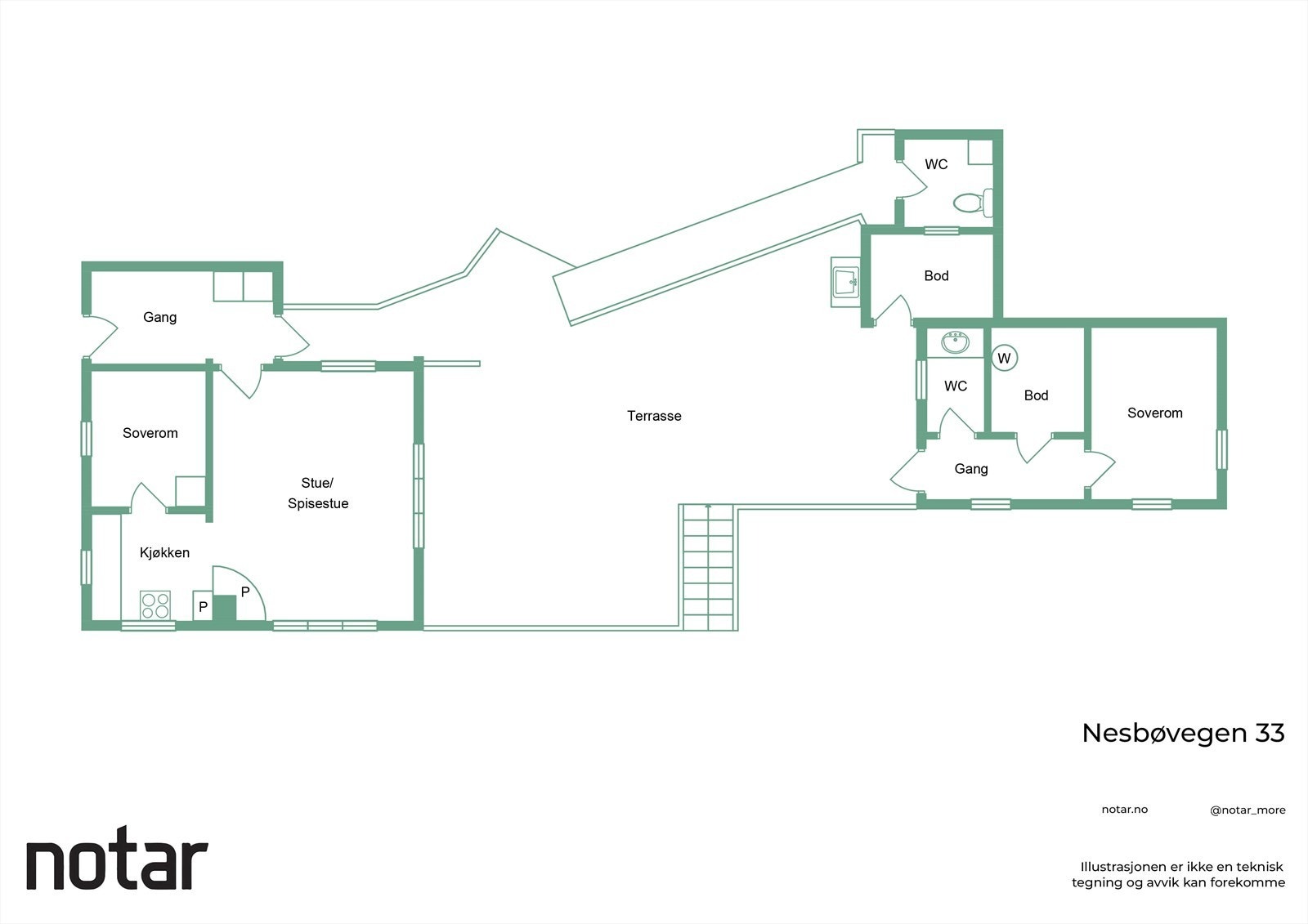 Plantegning - Nesbøvegen 33 Galleribilde