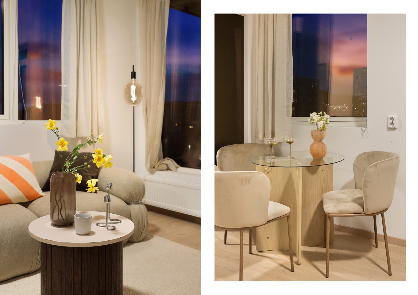 Her har en plass til både sofaseksjon og spisebord. Galleribilde