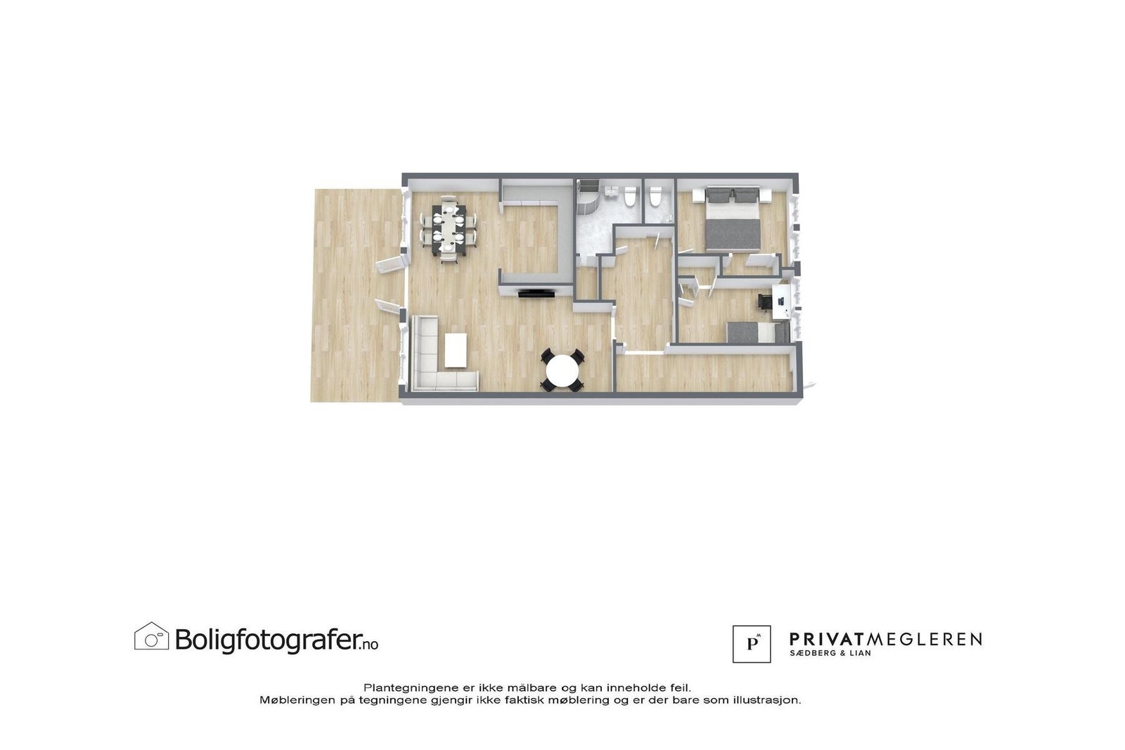 3d-tegning over leiligheten Galleribilde