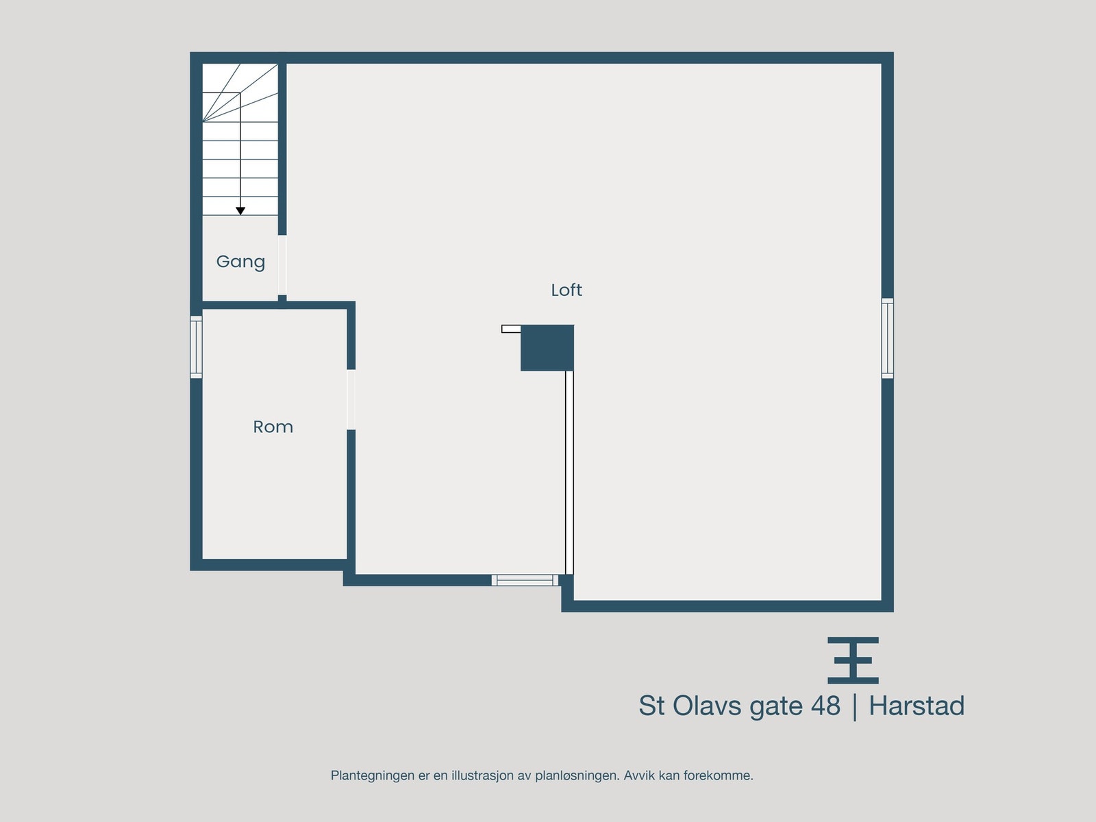 Plantegning loft Galleribilde