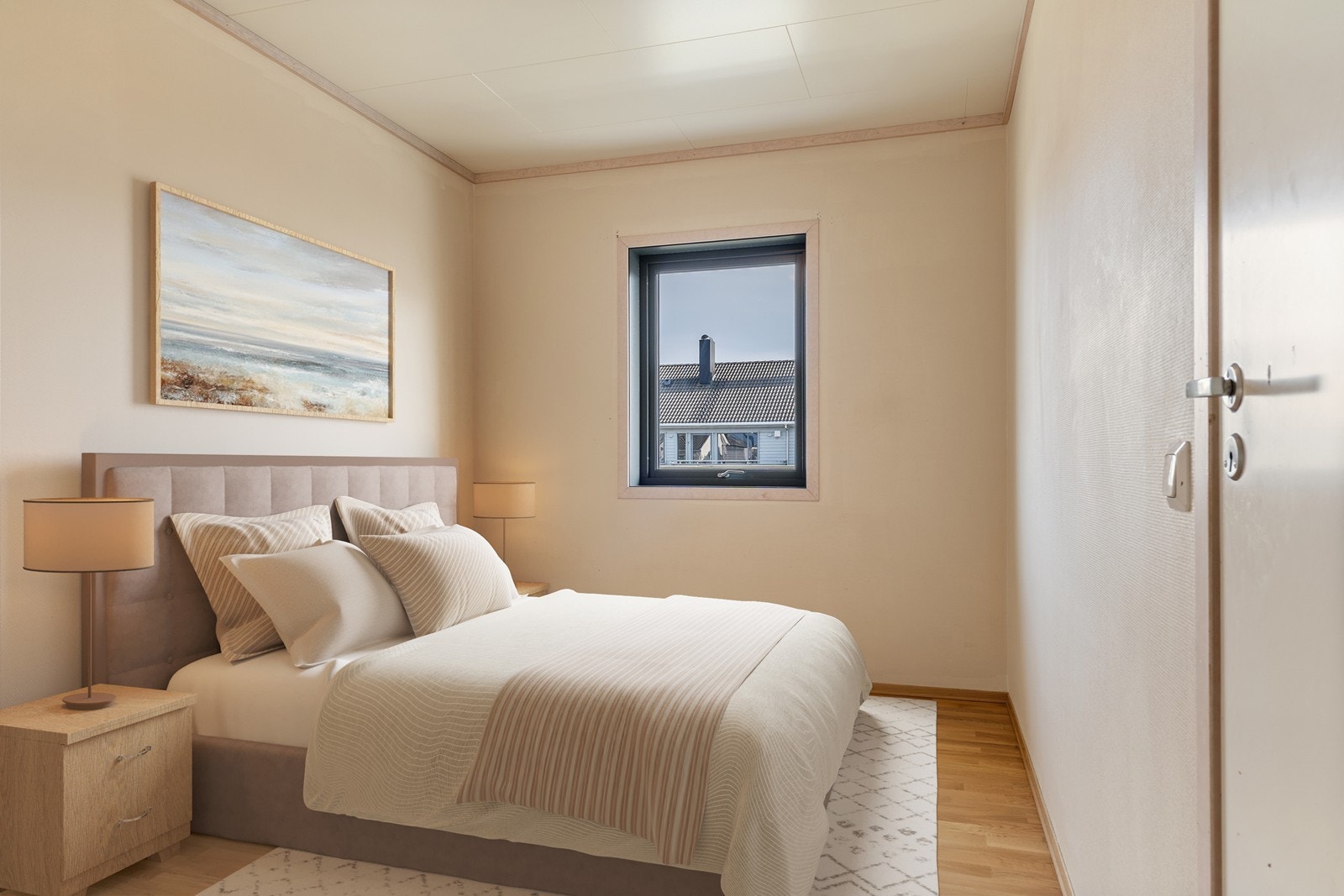 Digitalt møblert hovedsoverom Galleribilde