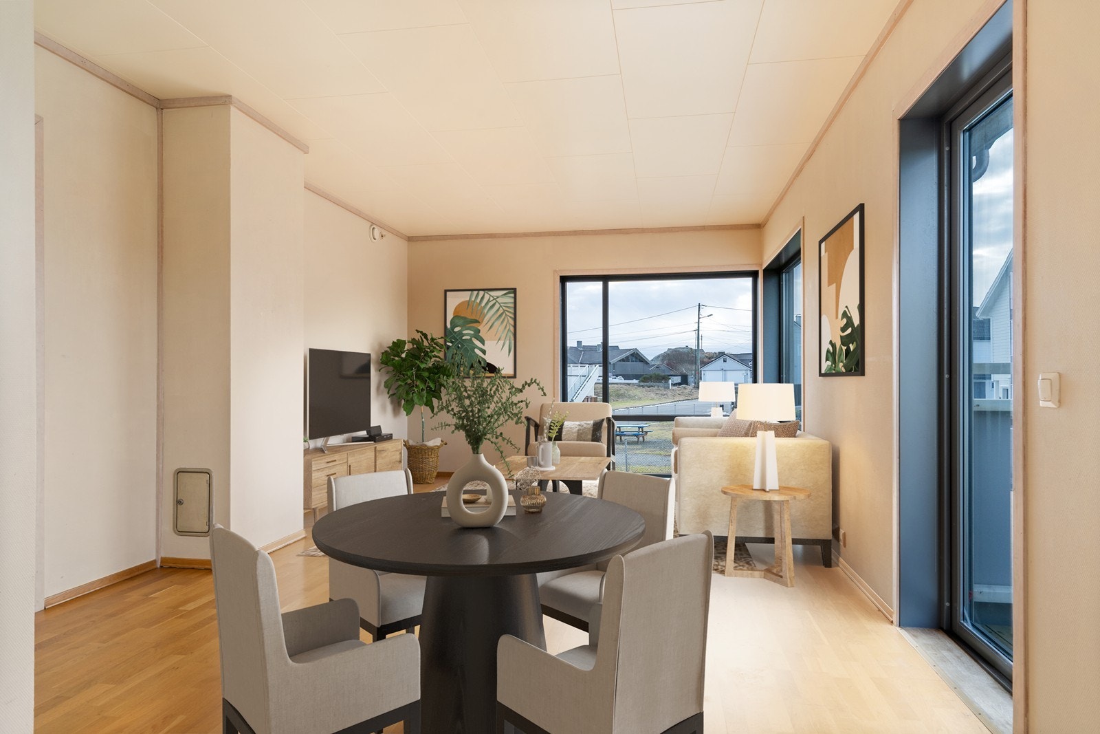 Digitalt møblert stue Galleribilde