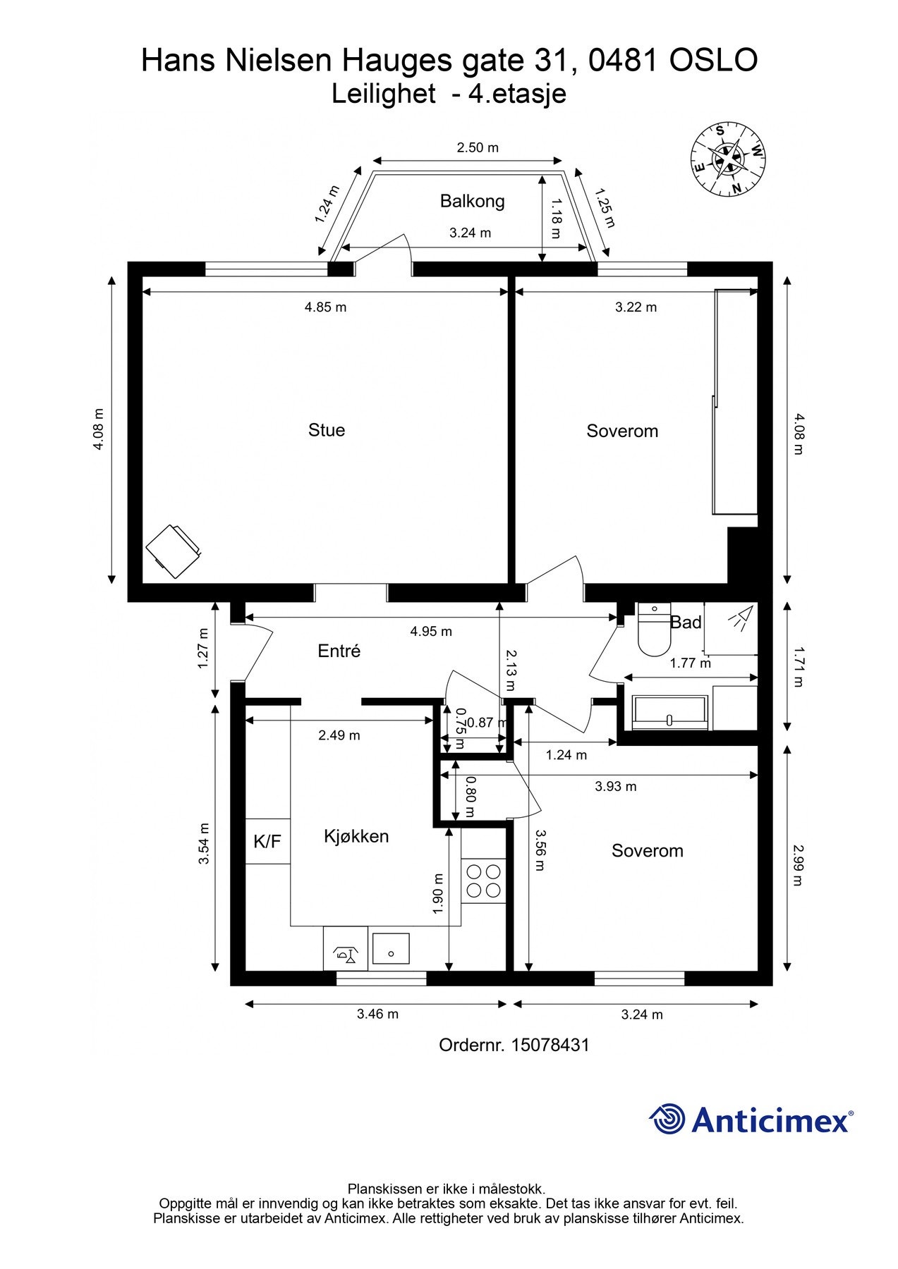 Plantegning av leiligheten. Galleribilde