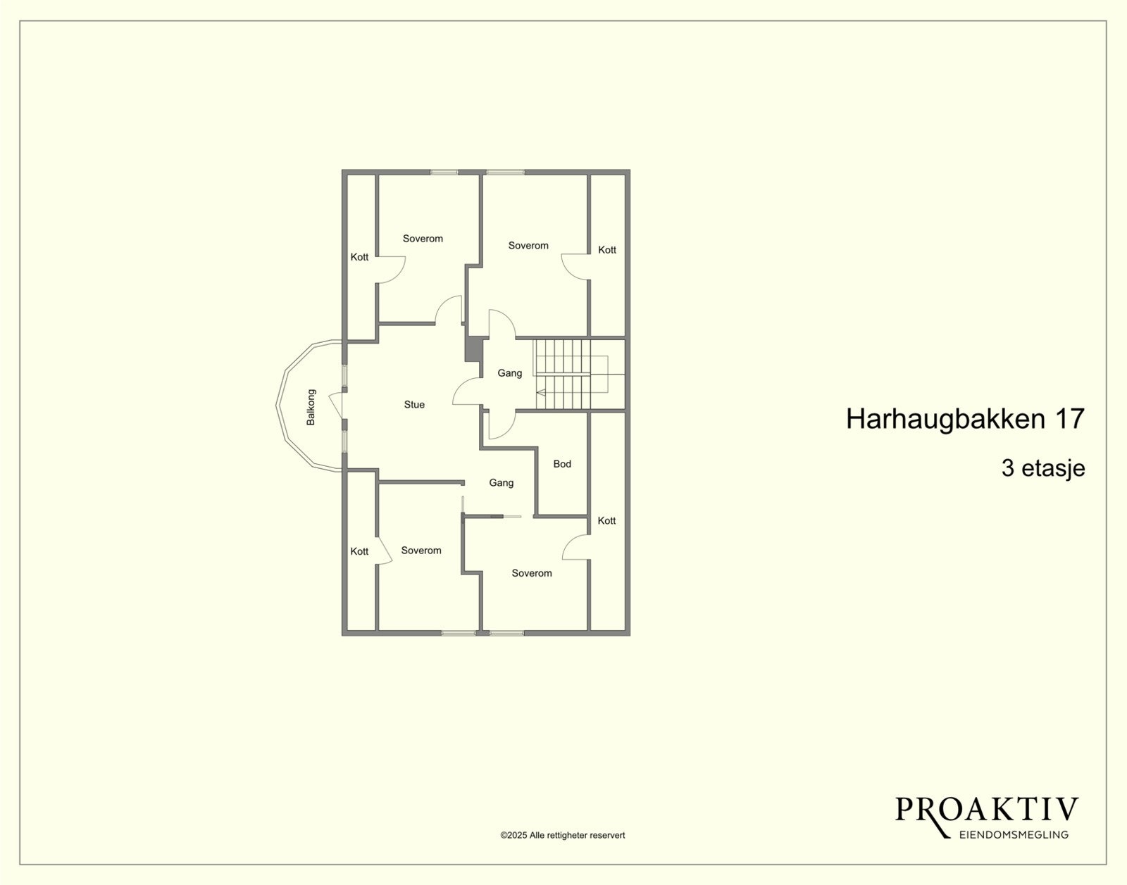 Vi tar turen videre opp på loftet, som ser slik ut. Galleribilde