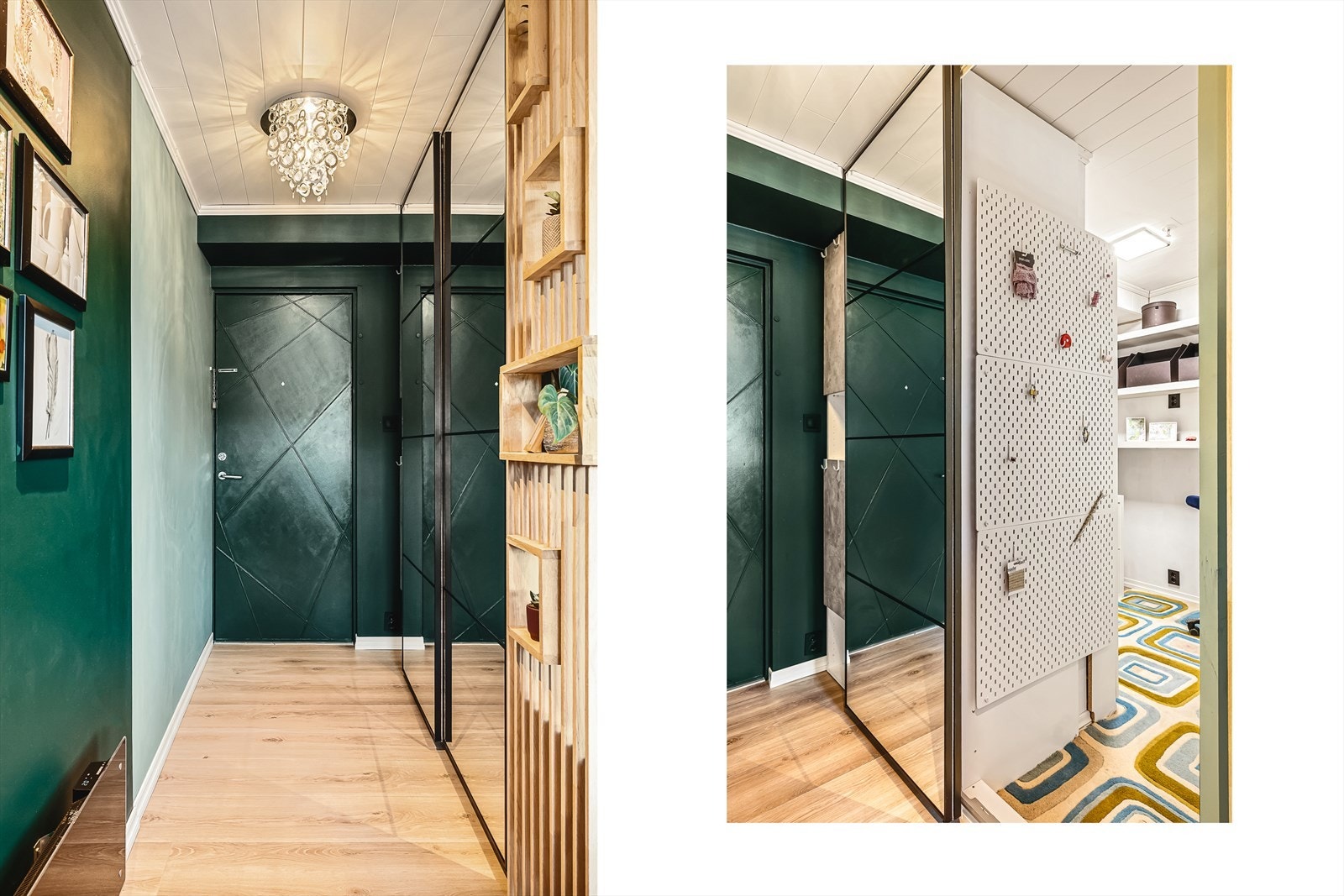 Velkommen inn! Entreen har i praktisk forstand en "skjult" inngang til kontoret. Galleribilde