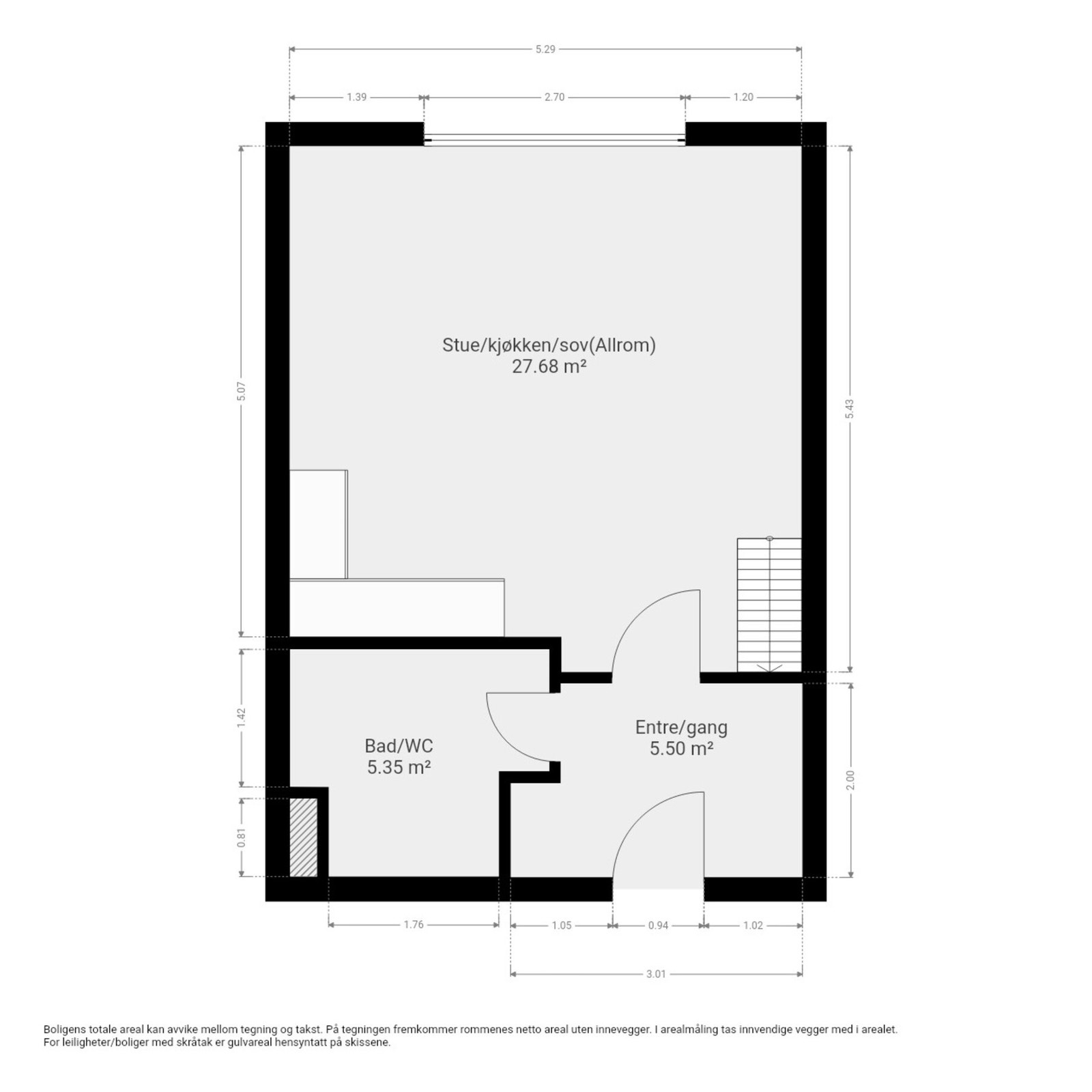 Plantegning. Boligen disponerer også en bod i 1.etasje på 2 kvm. Galleribilde