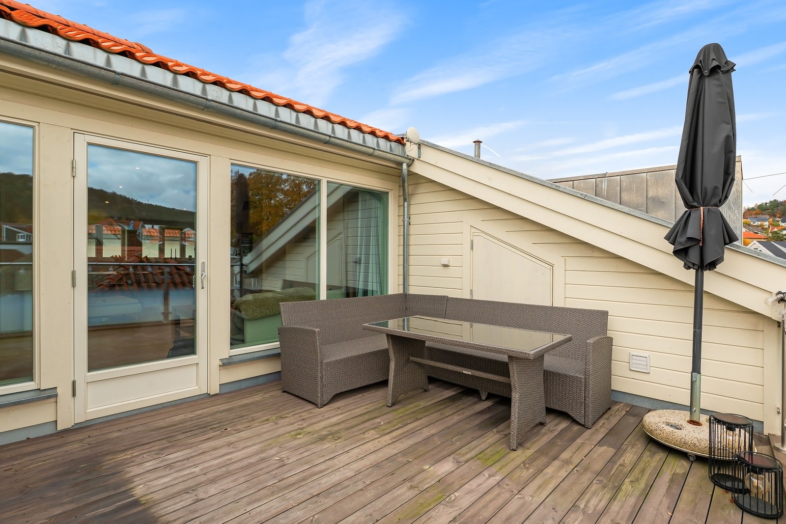 Takterrassen har i tillegg kott/bodrom for oppbevaring Galleribilde