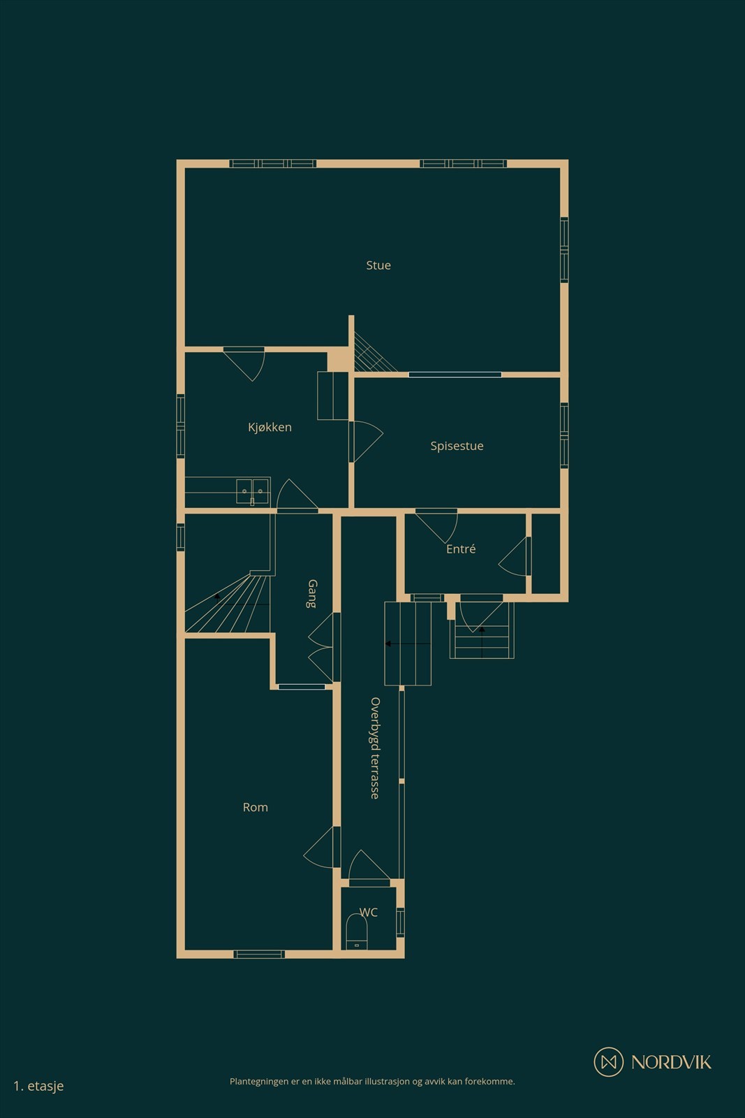 Plantegning 1. etasje Galleribilde
