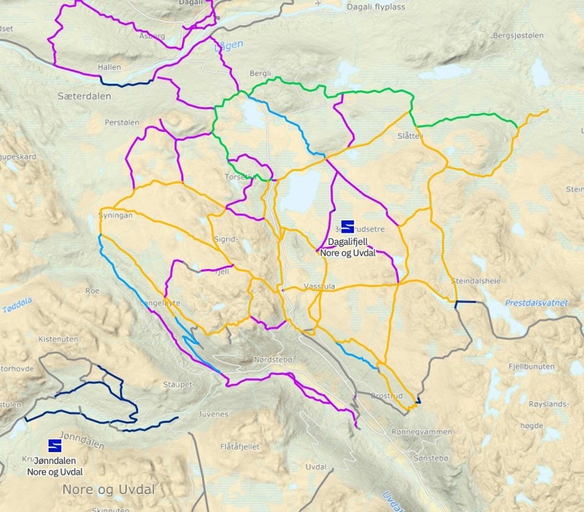 Langrennspor kart Galleribilde