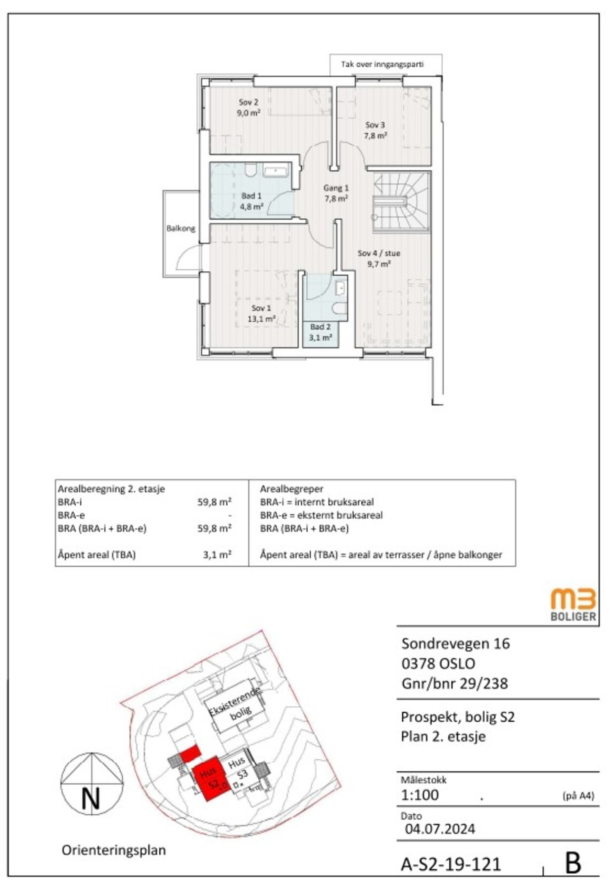 Planskisse 2. etasje. Galleribilde