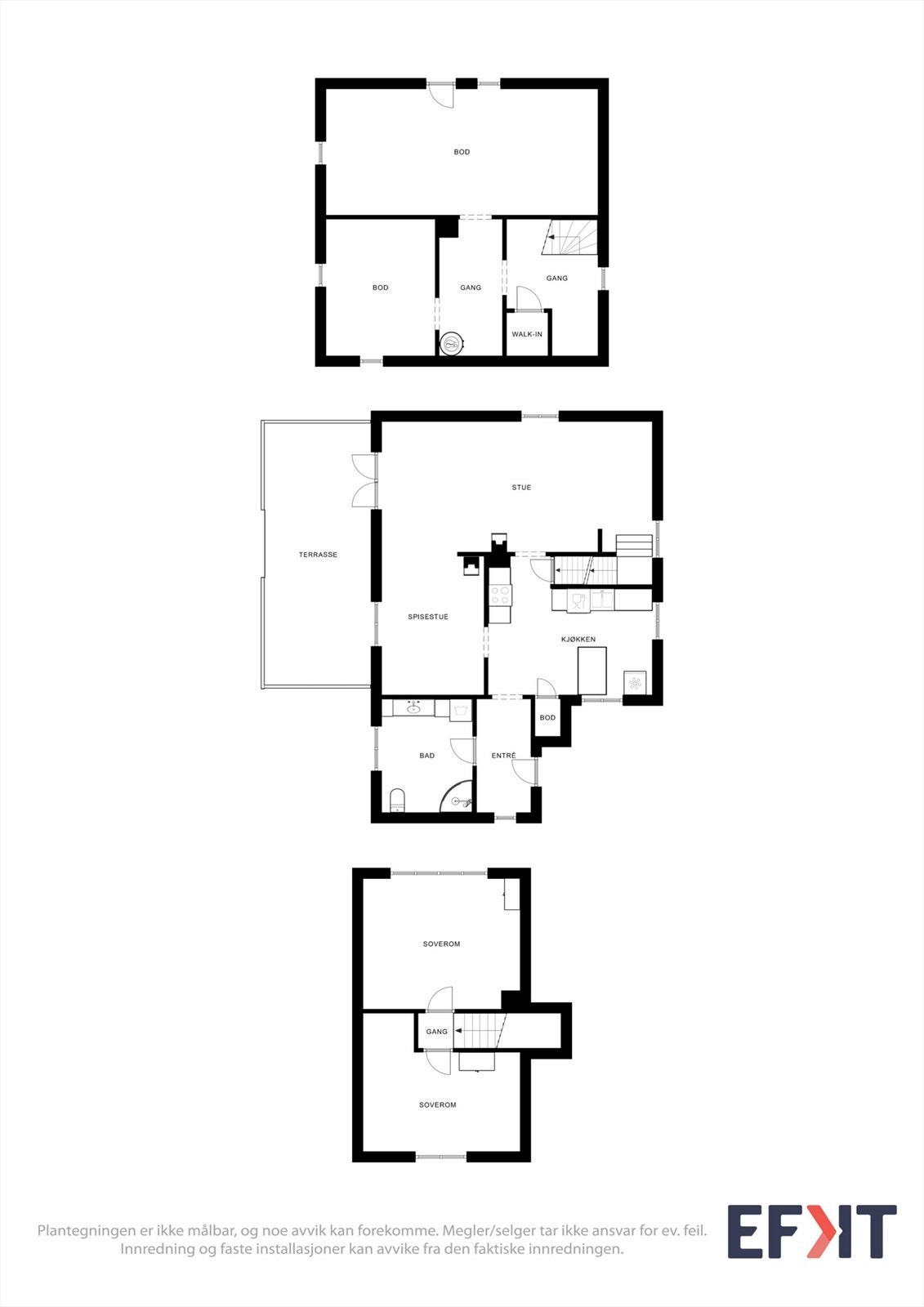 Plantegningene gir en fullstendig oversikt over hyttas tre plan og romfordeling. Galleribilde