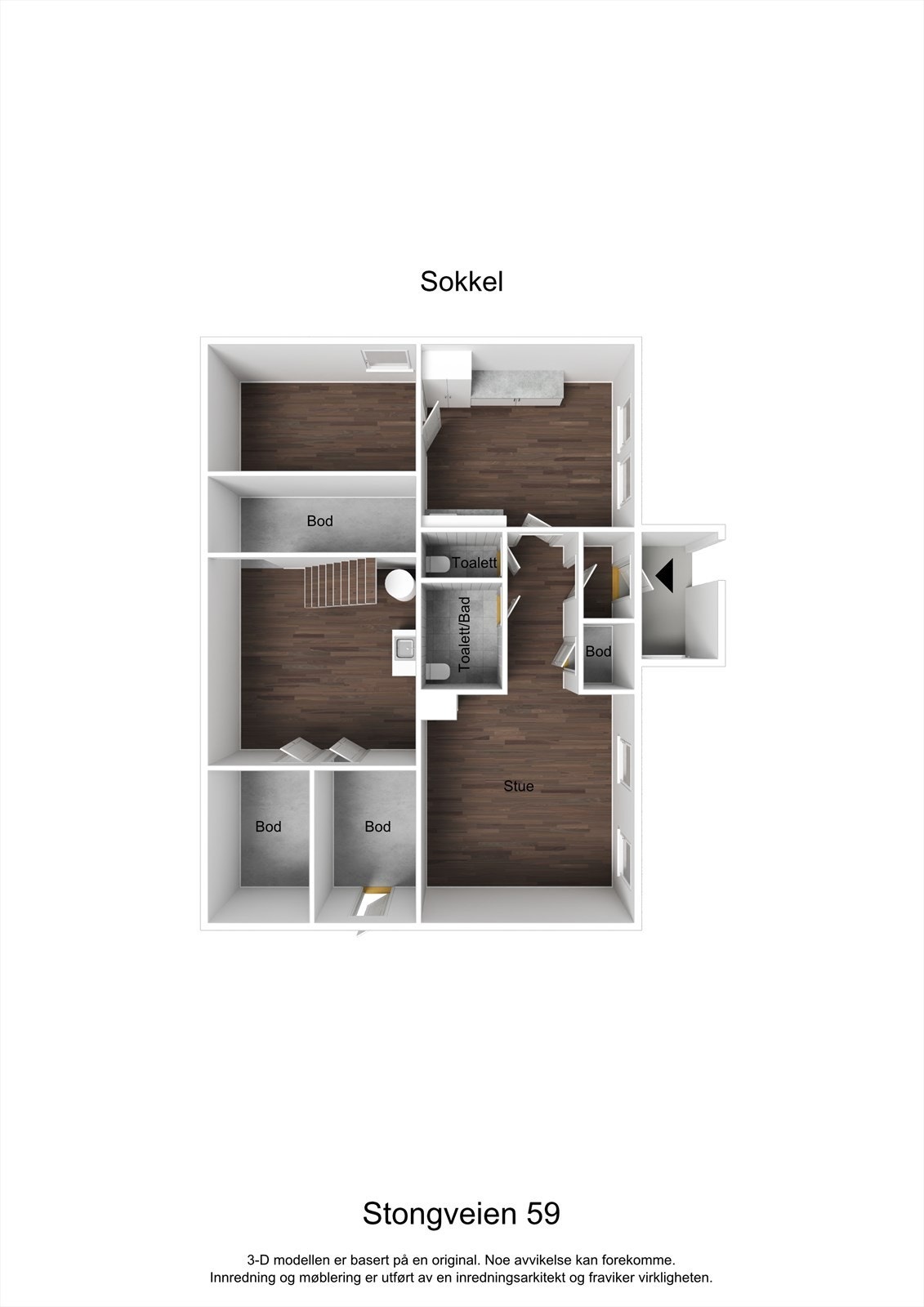 Planskisse sokkeletasje Galleribilde