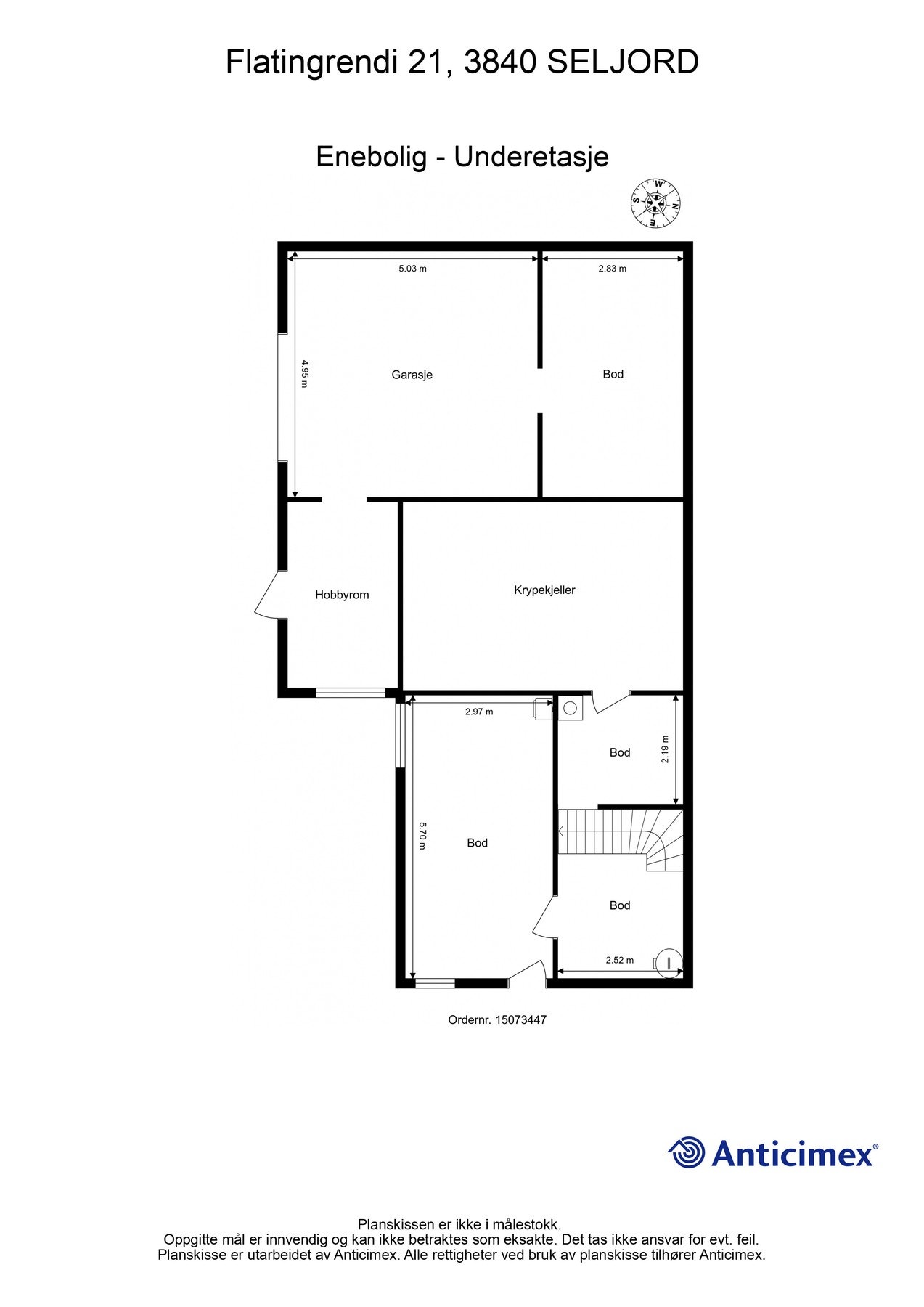 Plantegning underetasje. Galleribilde