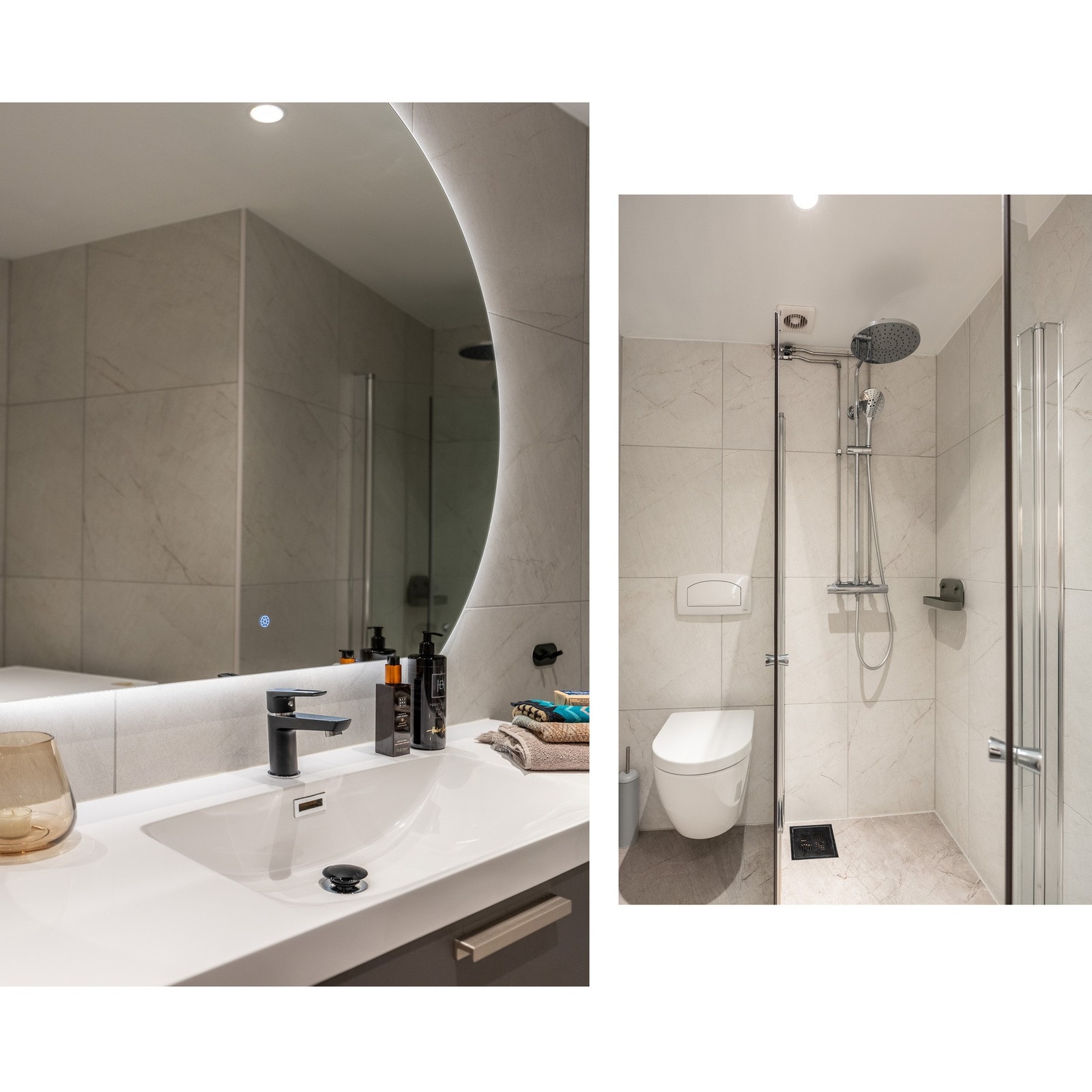 Badet har mekanisk avtrekksvifte i himling. Galleribilde