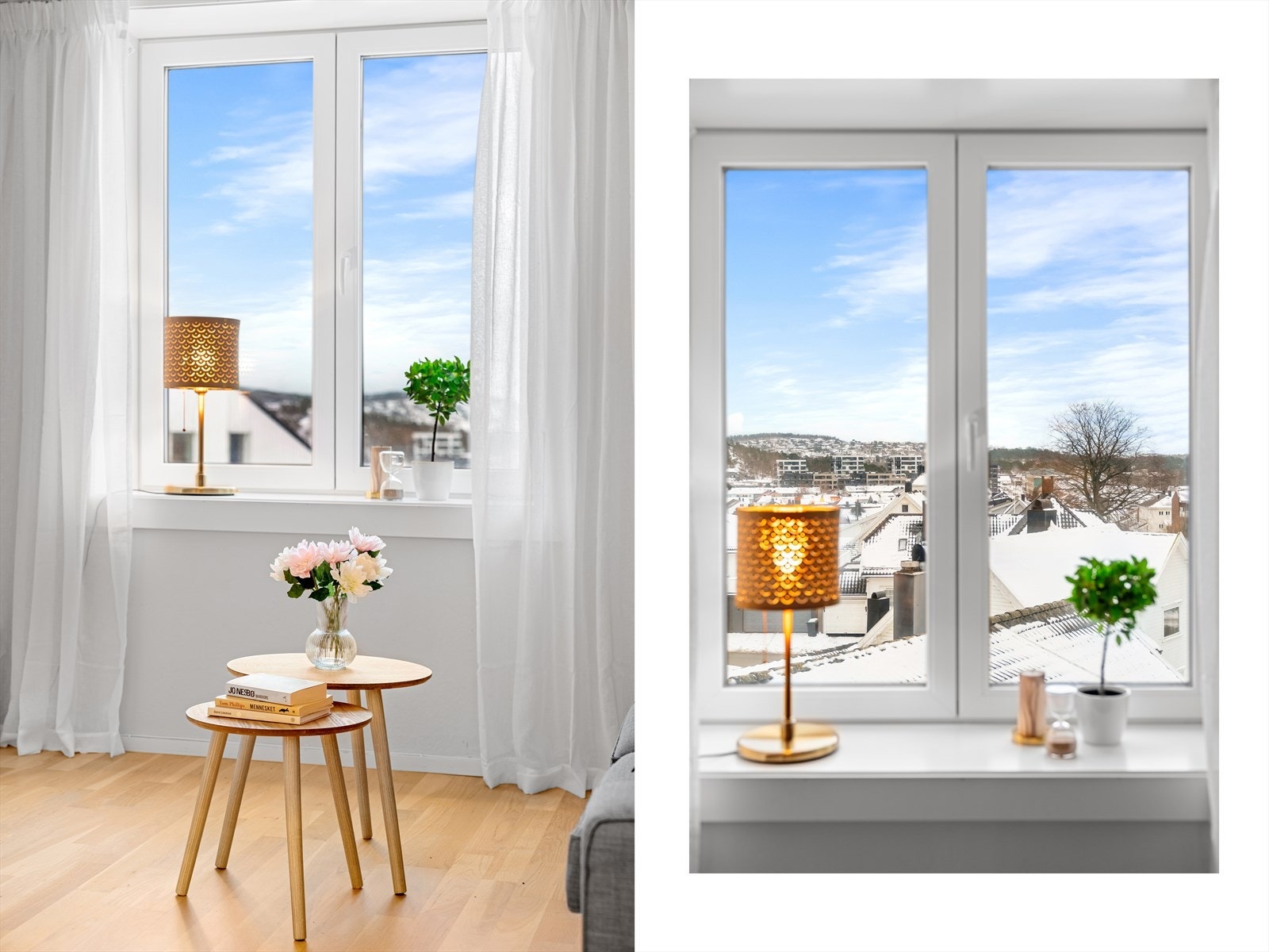 Stor vindusflate som slipper inn rikelig med naturlig lys Galleribilde