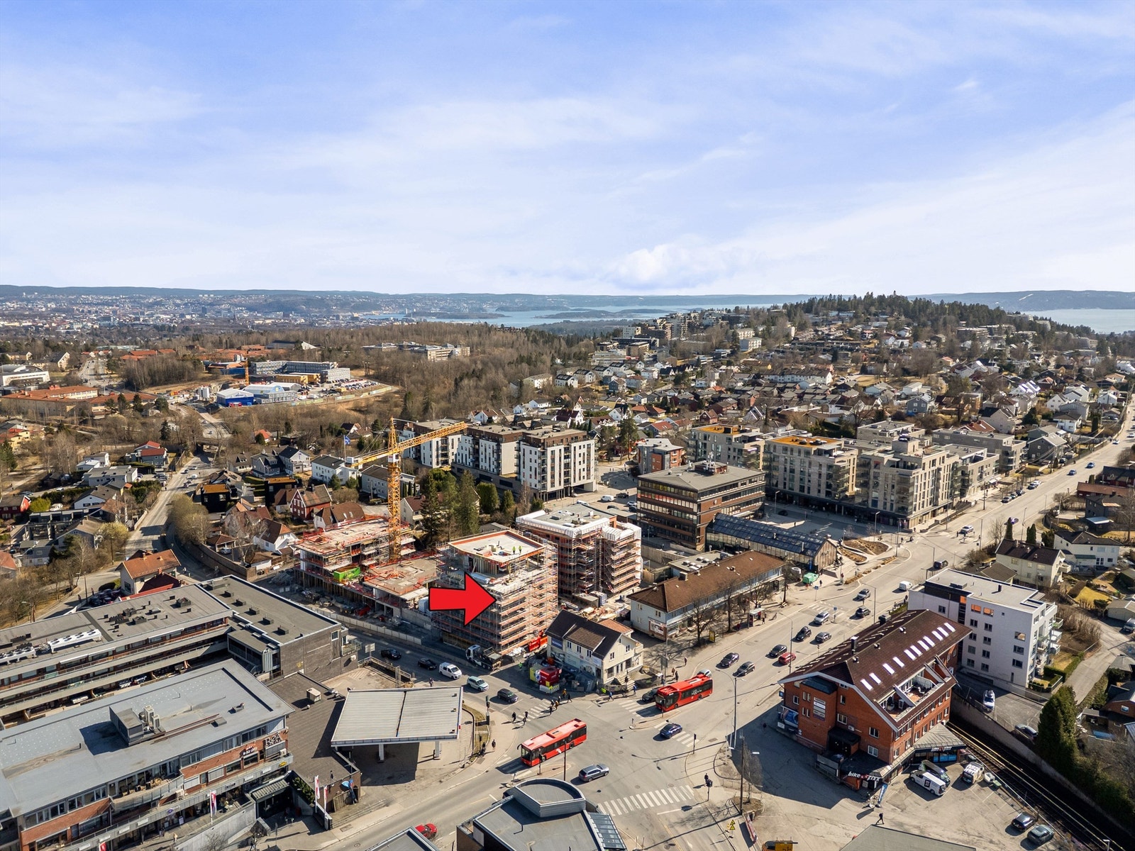Dronefoto over prosjektet. Galleribilde