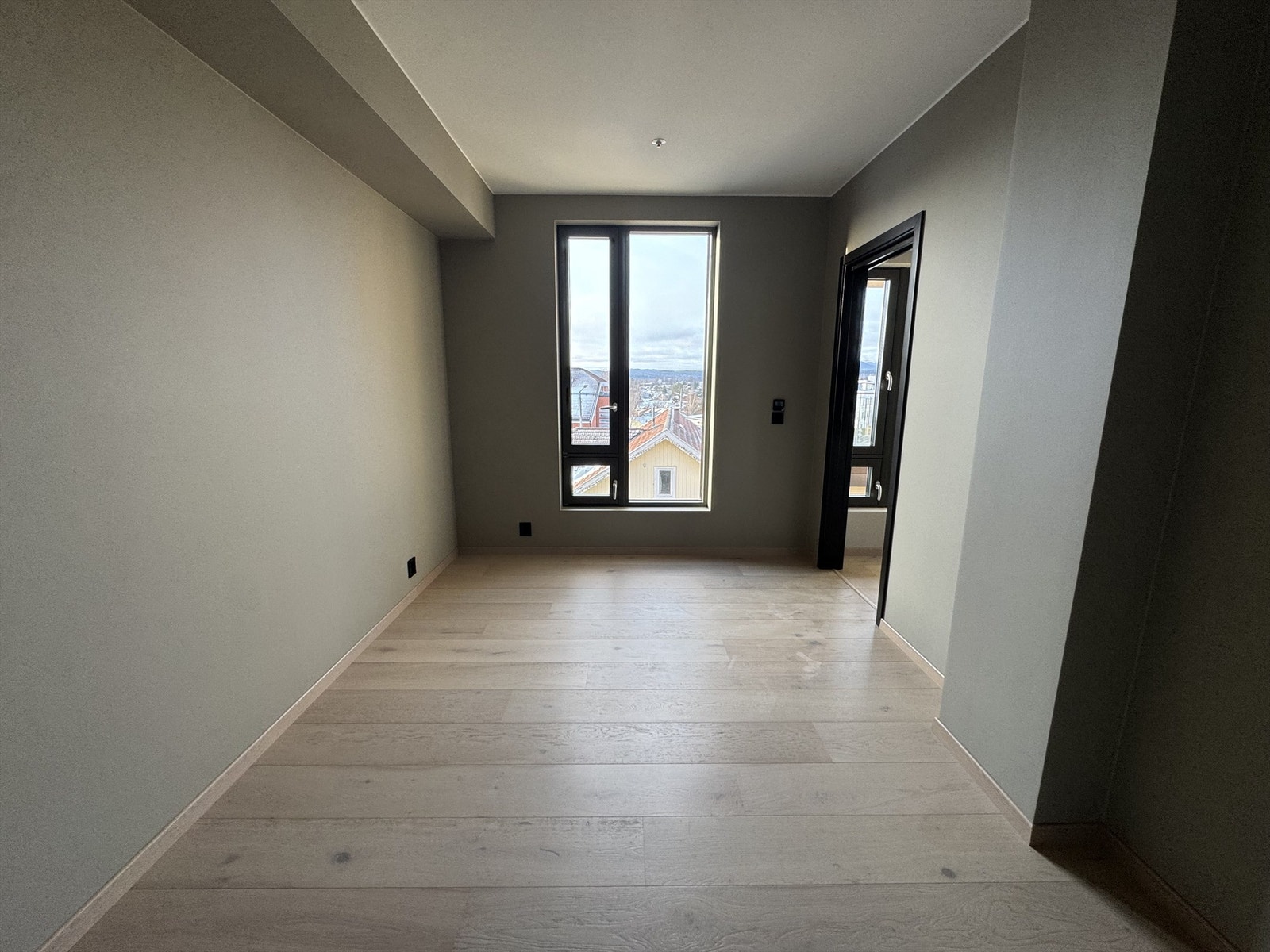 Soverom 3/TV-stue er på ca. 11,4 m². Bilde fra byggeplass, 29/1-26. Galleribilde