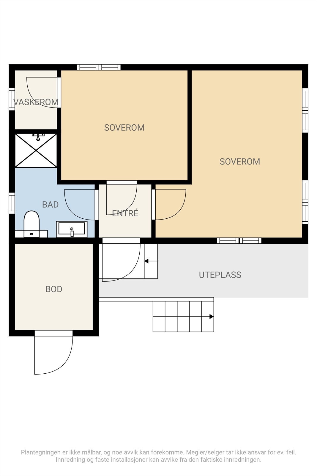 Dagens planløsning for annekset. Galleribilde