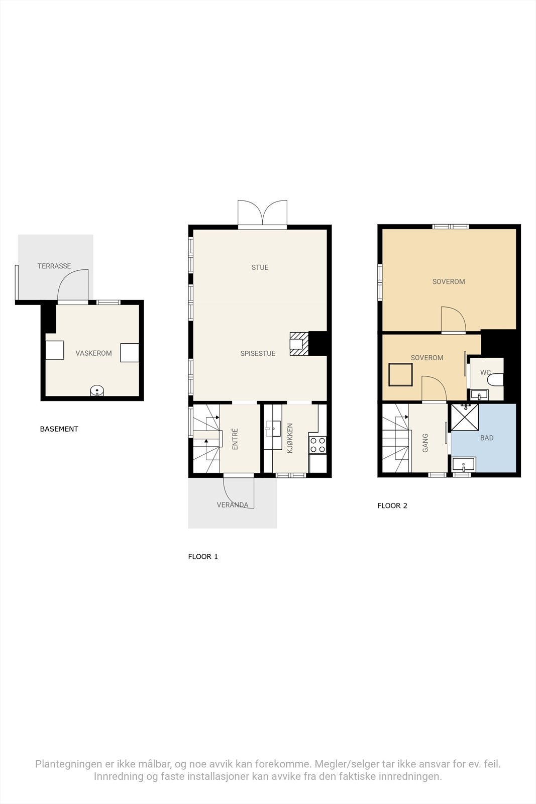 Dagens planløsning for eneboligen. Galleribilde