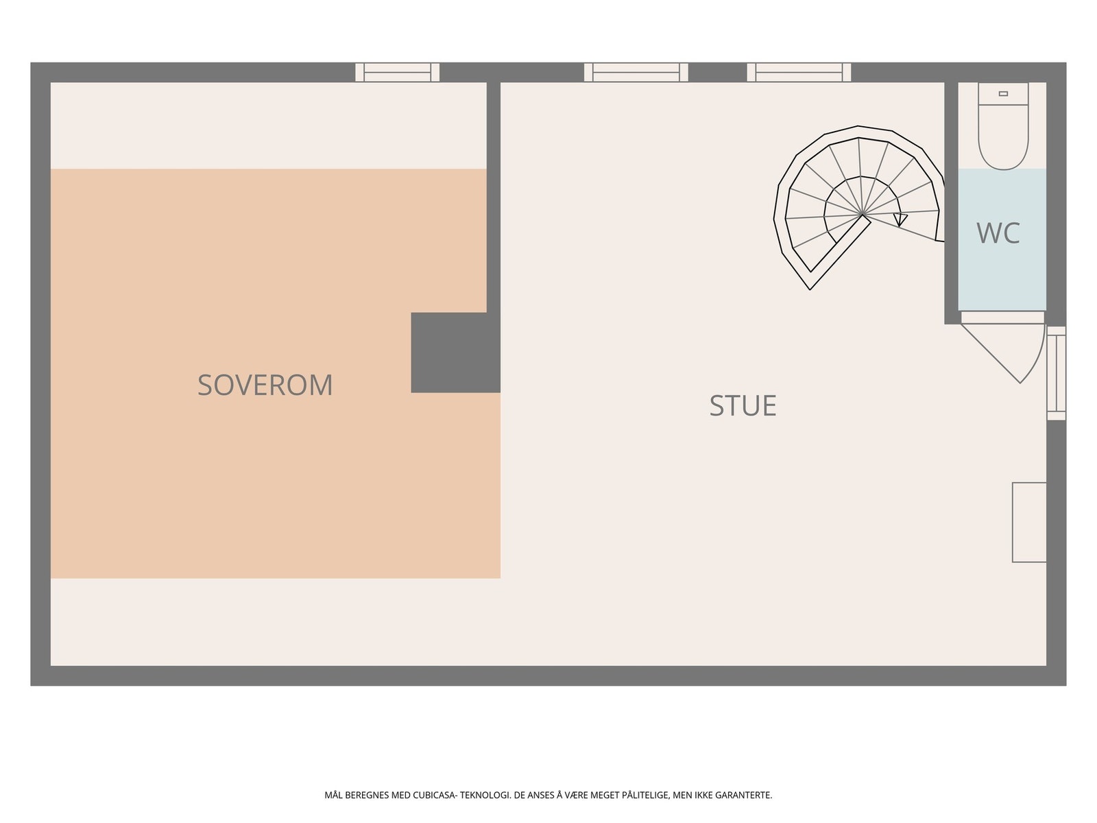 Loftet er innredet med loftstue, en praktisk alkove og et toalettrom. Galleribilde