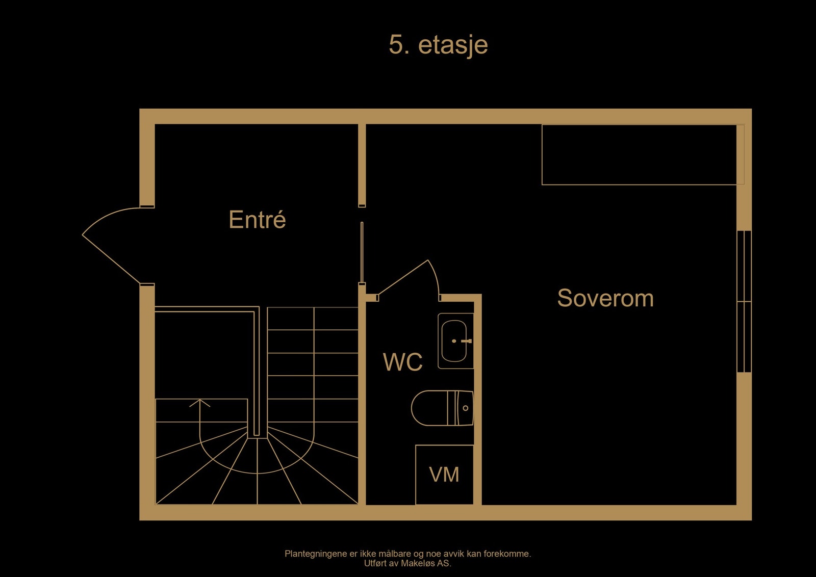 Plantegning 5. etasje - illustrasjon, avvik kan forekomme Galleribilde