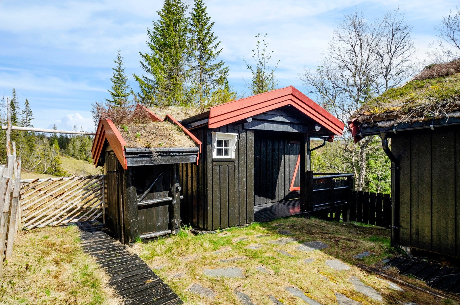 Uthus oppført i 2009 med hobbyrom, vedbod og praktisk utedo. Galleribilde