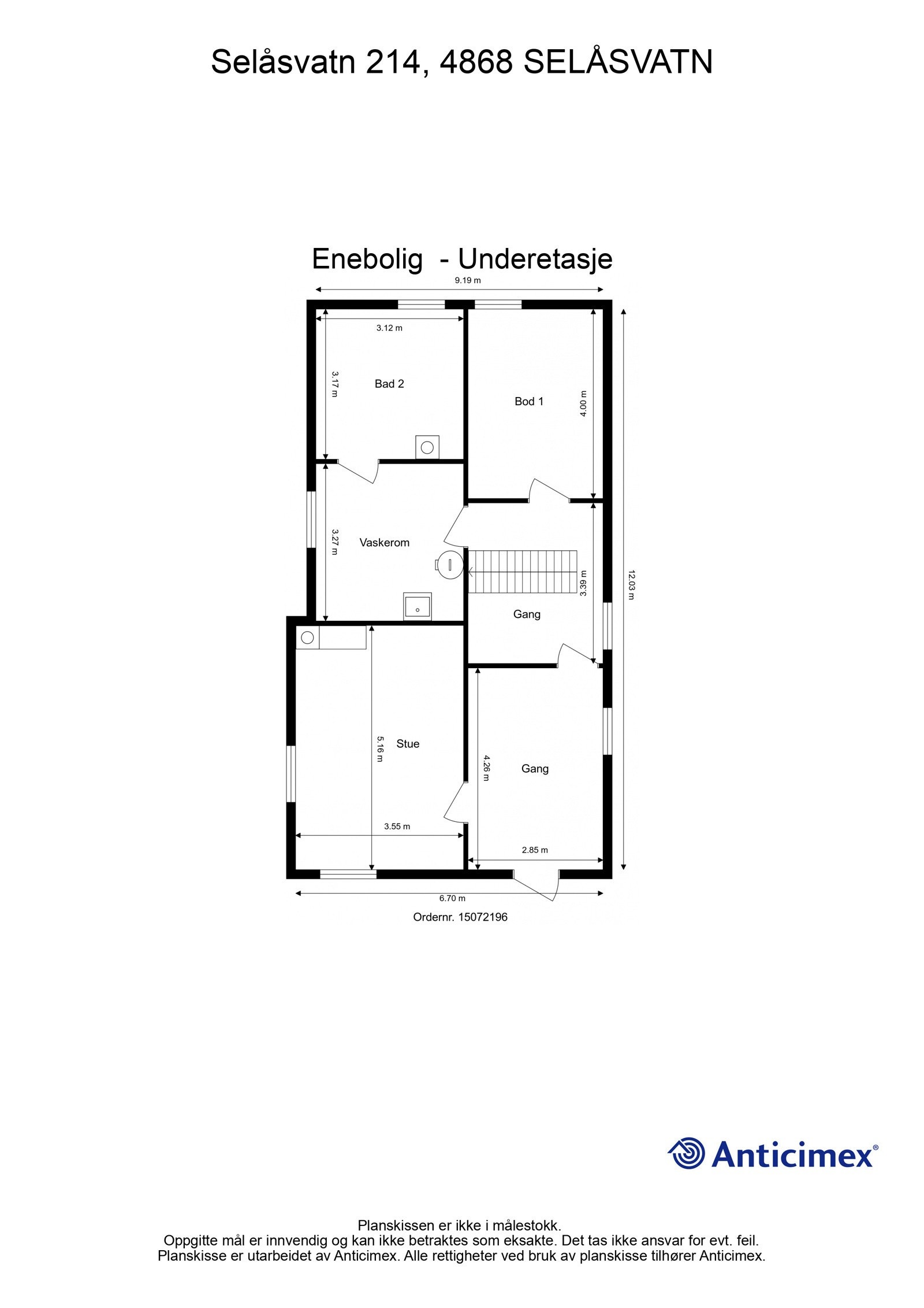 Plantegning Underetasje Galleribilde