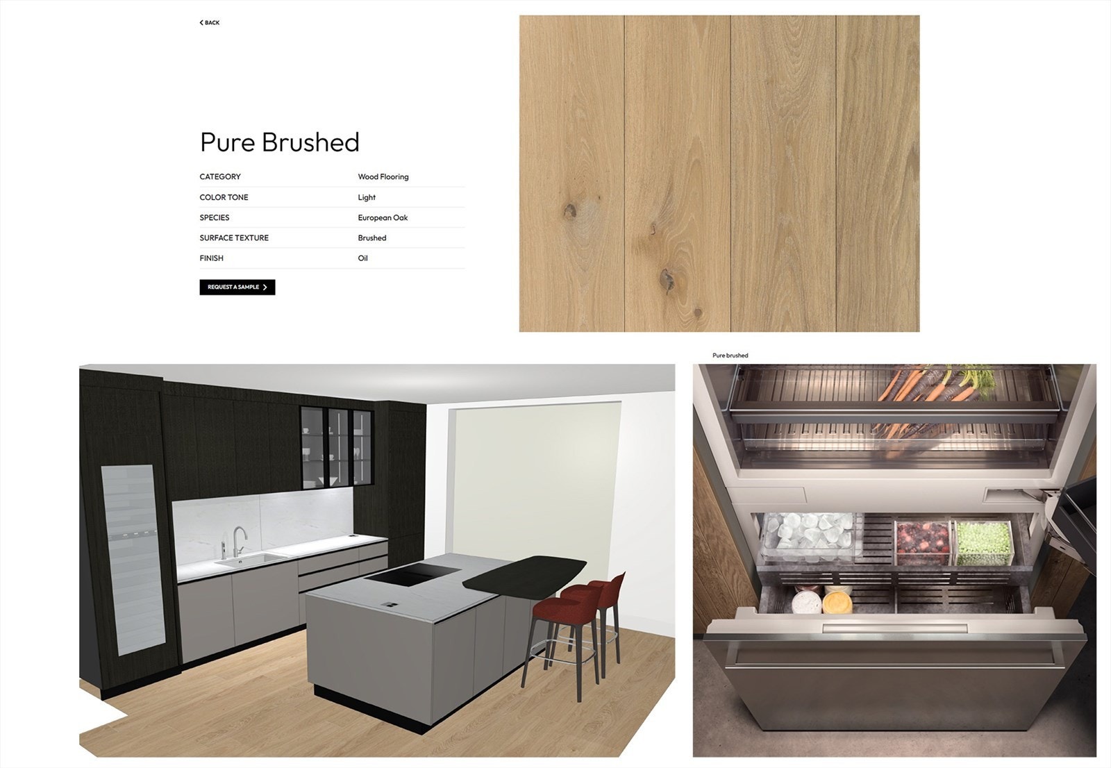 High-end kjøkken/innredning fra Expo Nova/Poliform. Spesialbestilt øy med snacktop. Benkeplater i quarzite/stein. Gjennomgående 300 mm limt eikeparkett Galleribilde