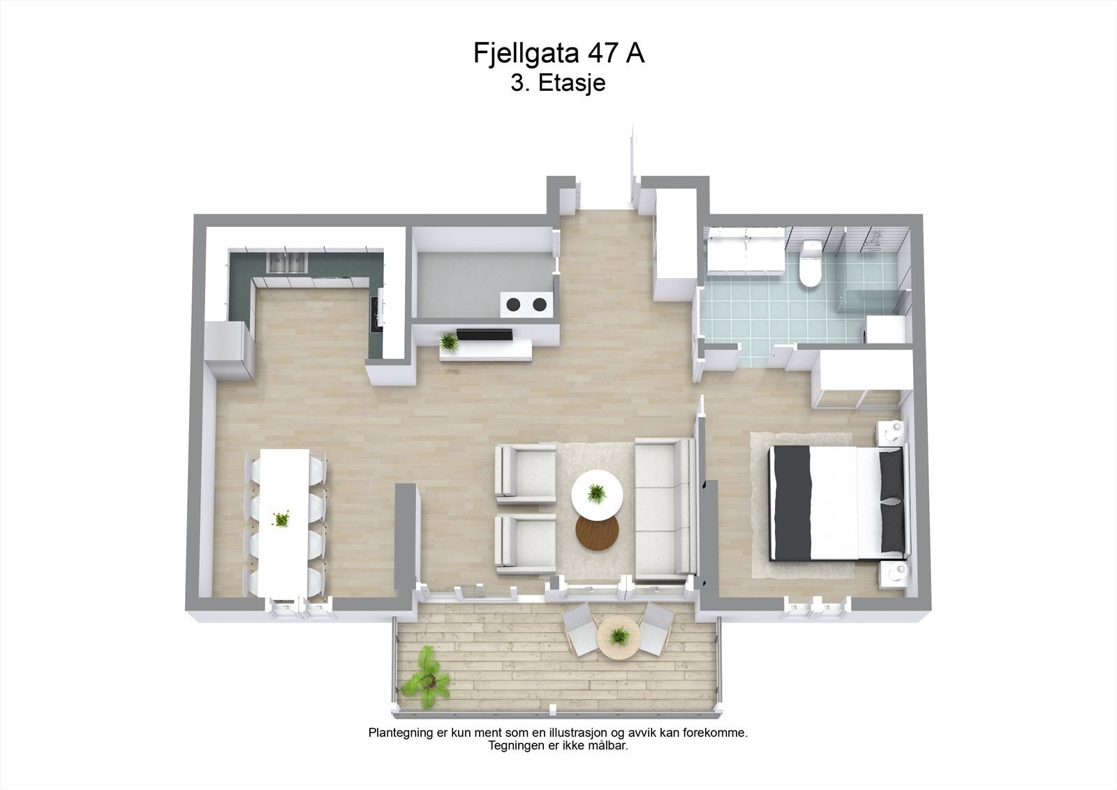 Planskisse av leiligheten Galleribilde