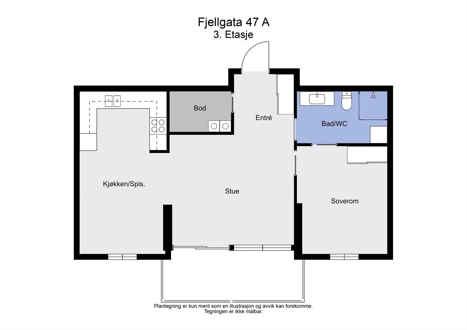 Planskisse 2D av leiligheten Galleribilde