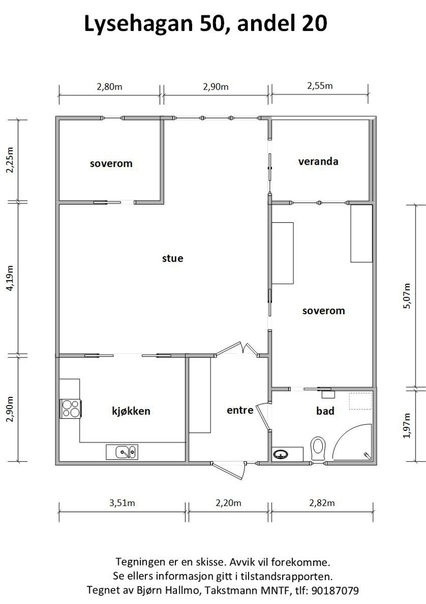 Lysehagan 50 - andel 20 - Tegning Galleribilde