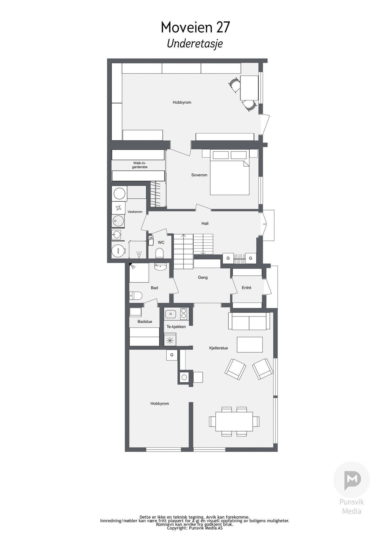 Plantegning - Underetasje Galleribilde