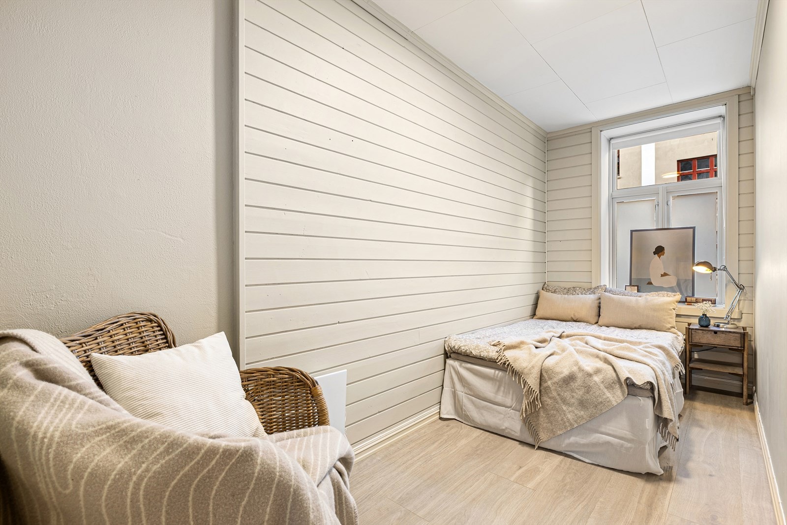 Soverom 2 på 7,5 kvm. (med enkle grep kan boligen omgjøres til 4-roms til fordel for større stue) Galleribilde