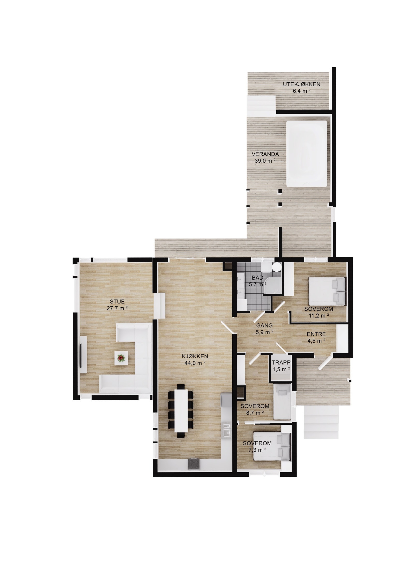 Plantegning hovedetasje Galleribilde